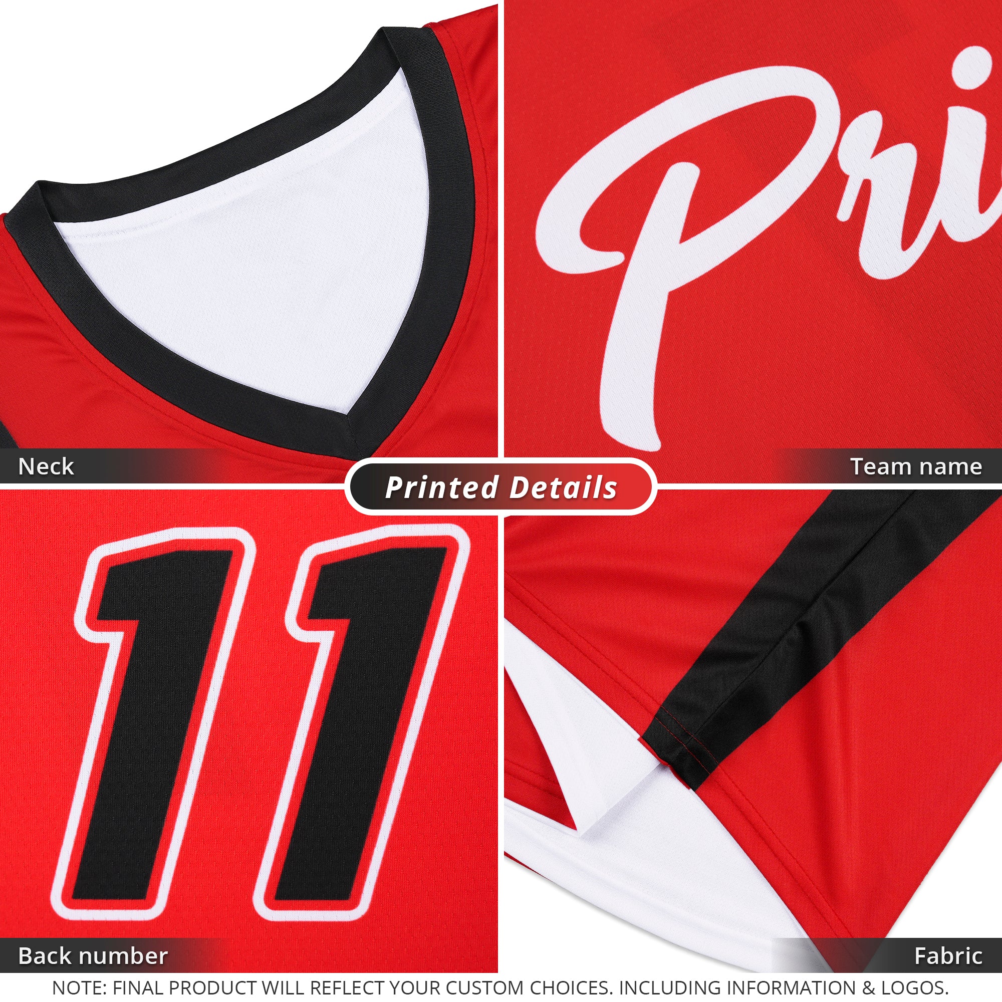 custom red and white reversible basketball uniforms