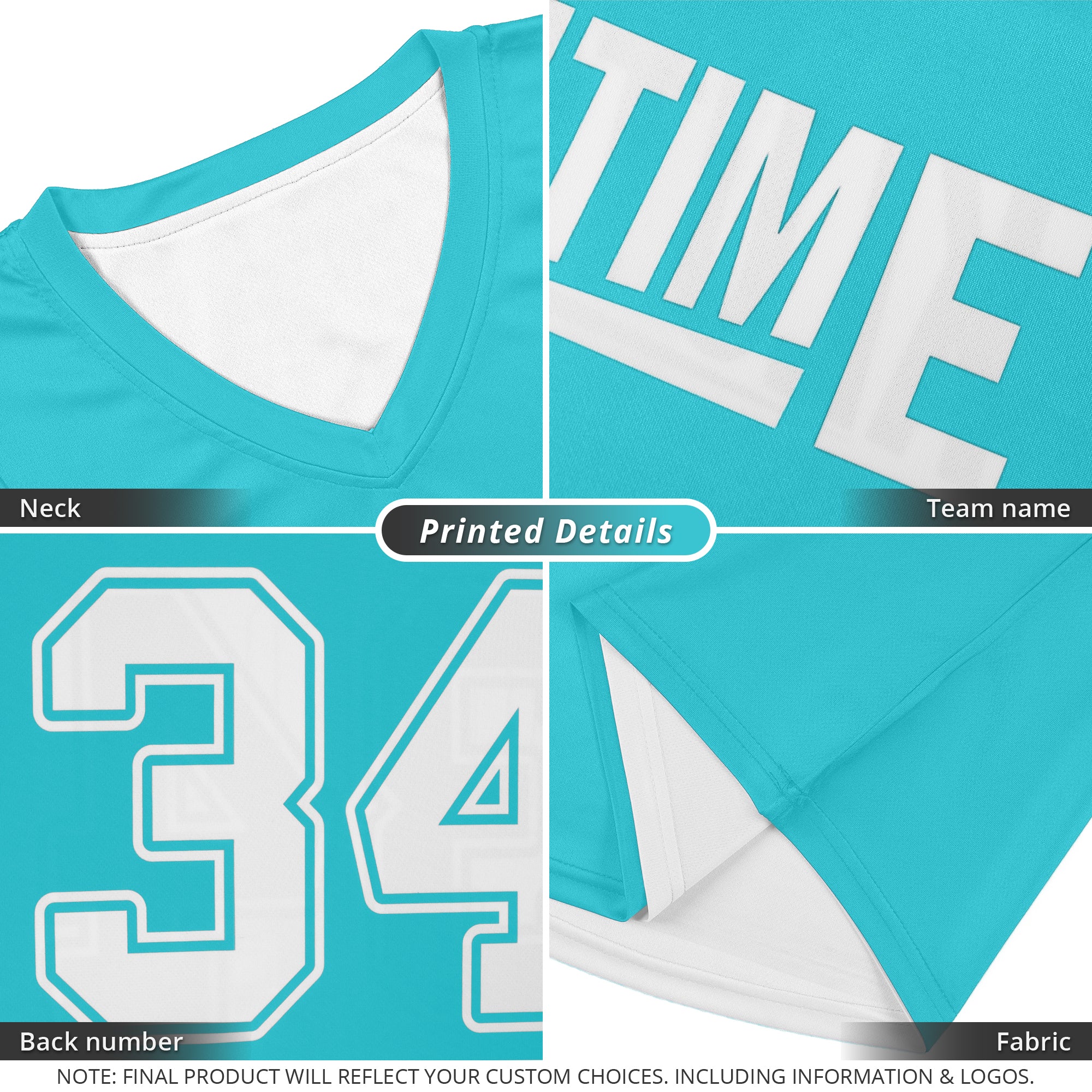 Custom Aqua White Reversible Double Side Tops Basketball Jersey