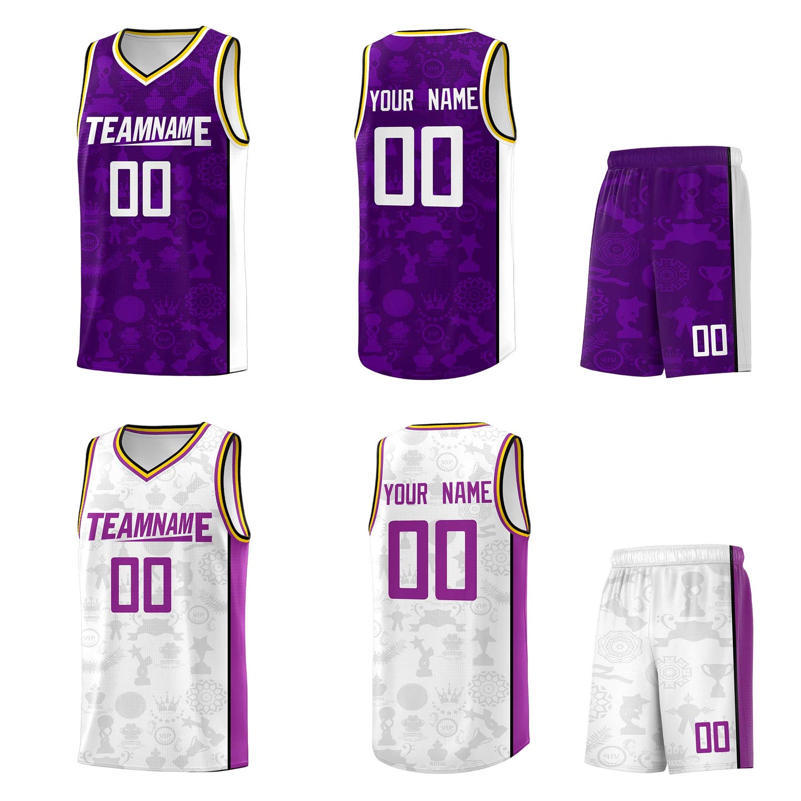Purple And White Basketball Jersey