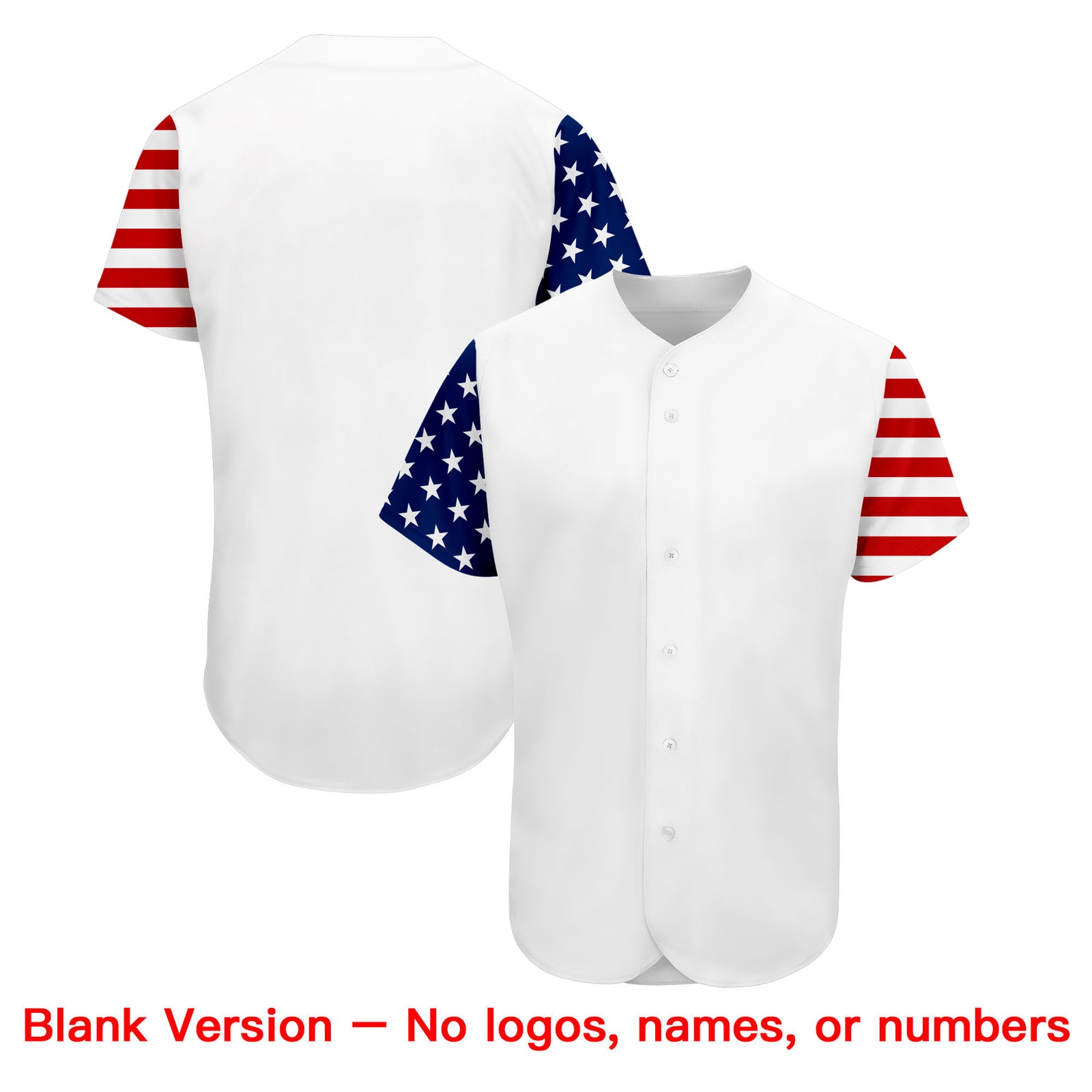 Custom White Navy-Red American Flag Authentic Baseball Jersey