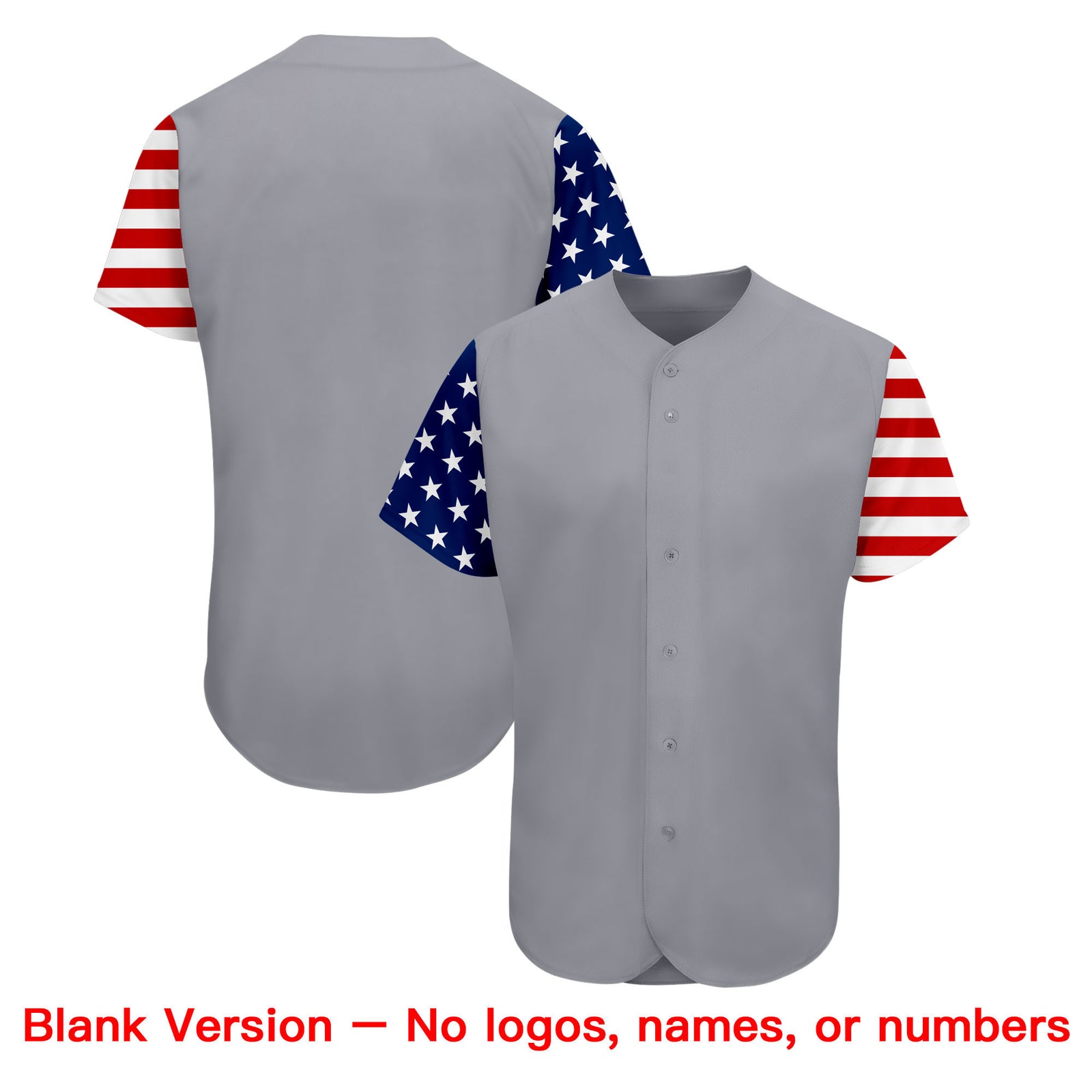 Custom Grey White-Navy American Flag Authentic Baseball Jersey