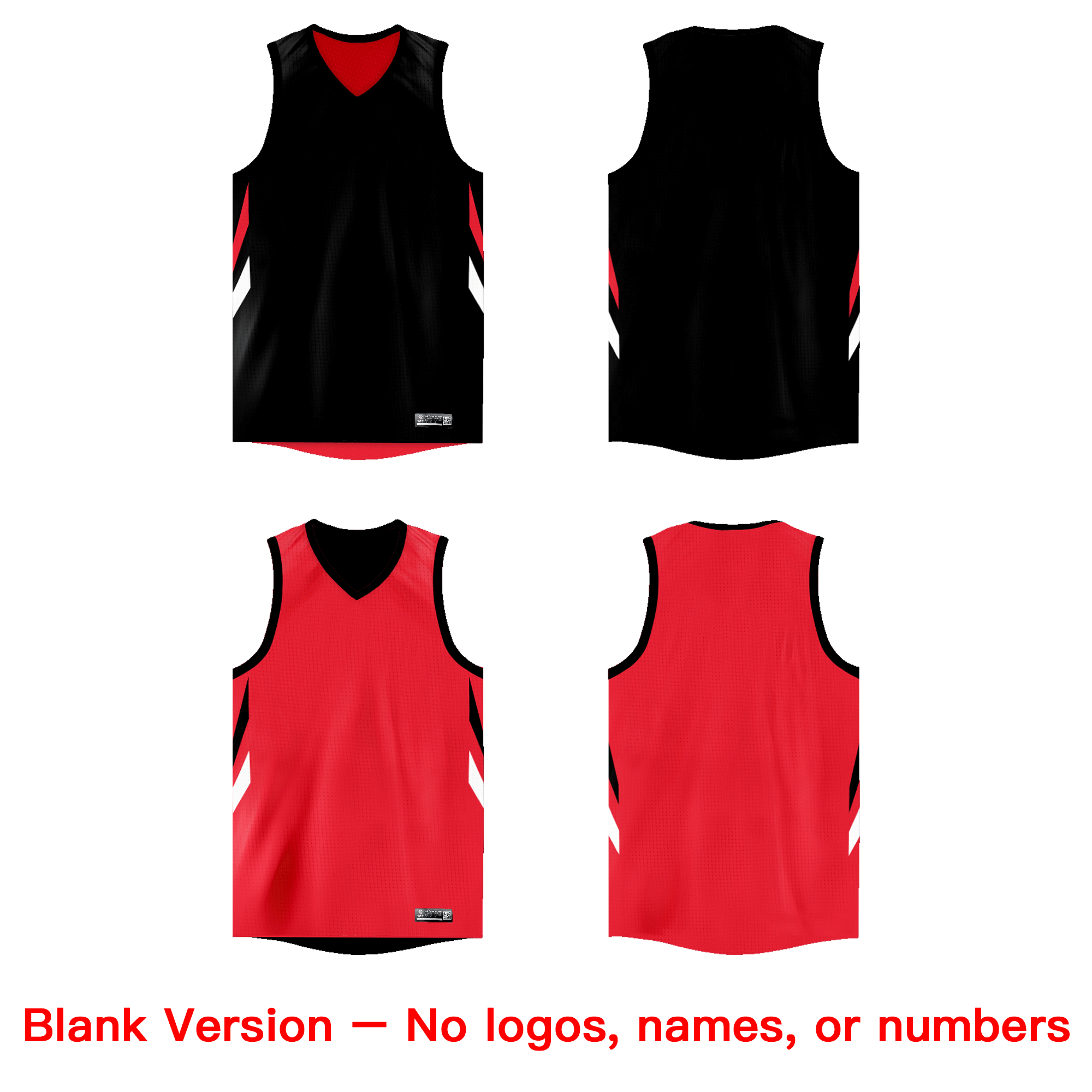Custom Black Red  Double Side Tops Athletic Basketball Jersey