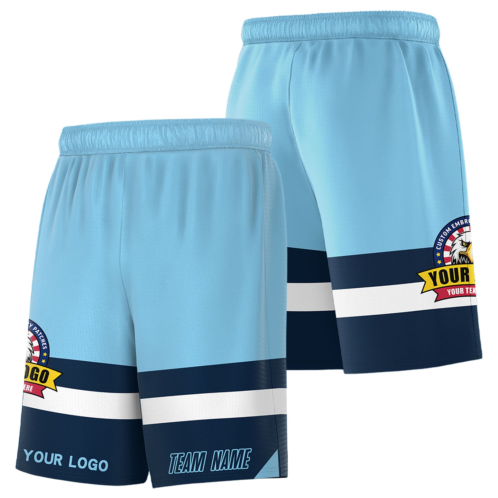 Fans-Made | Custom Red Black-Light Blue Basketball Shorts-Arizona Driven – Available for Reorder