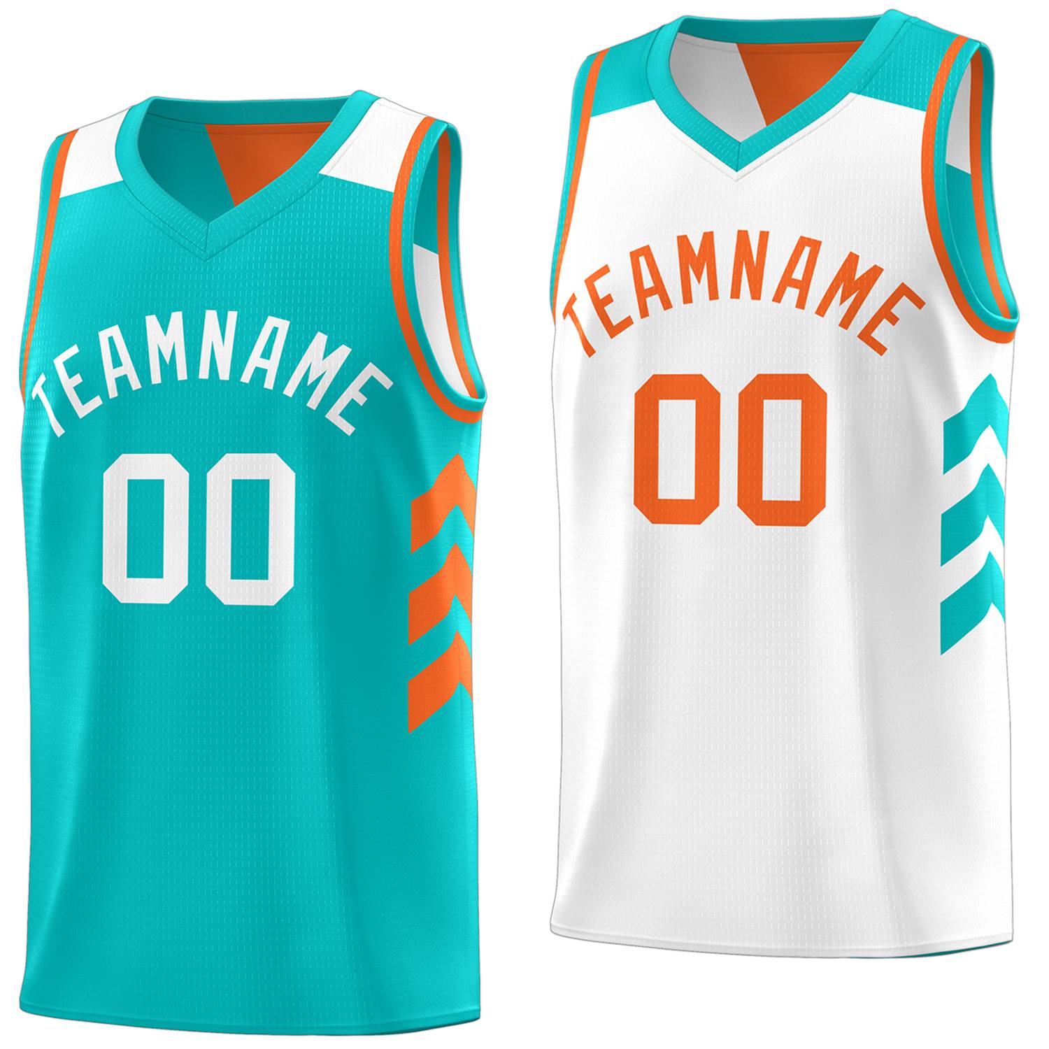 Custom Aqua White Reversible Double Side Tops Basketball Jersey