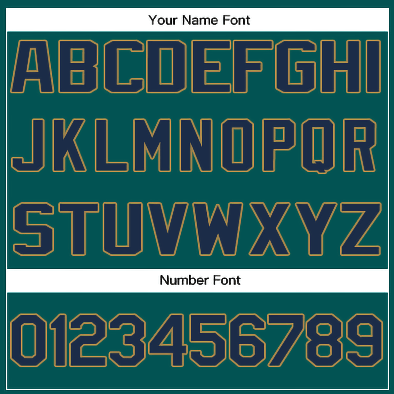 Custom Aqua Navy-Gold Classic Style Crew neck T-Shirts Full Sublimated