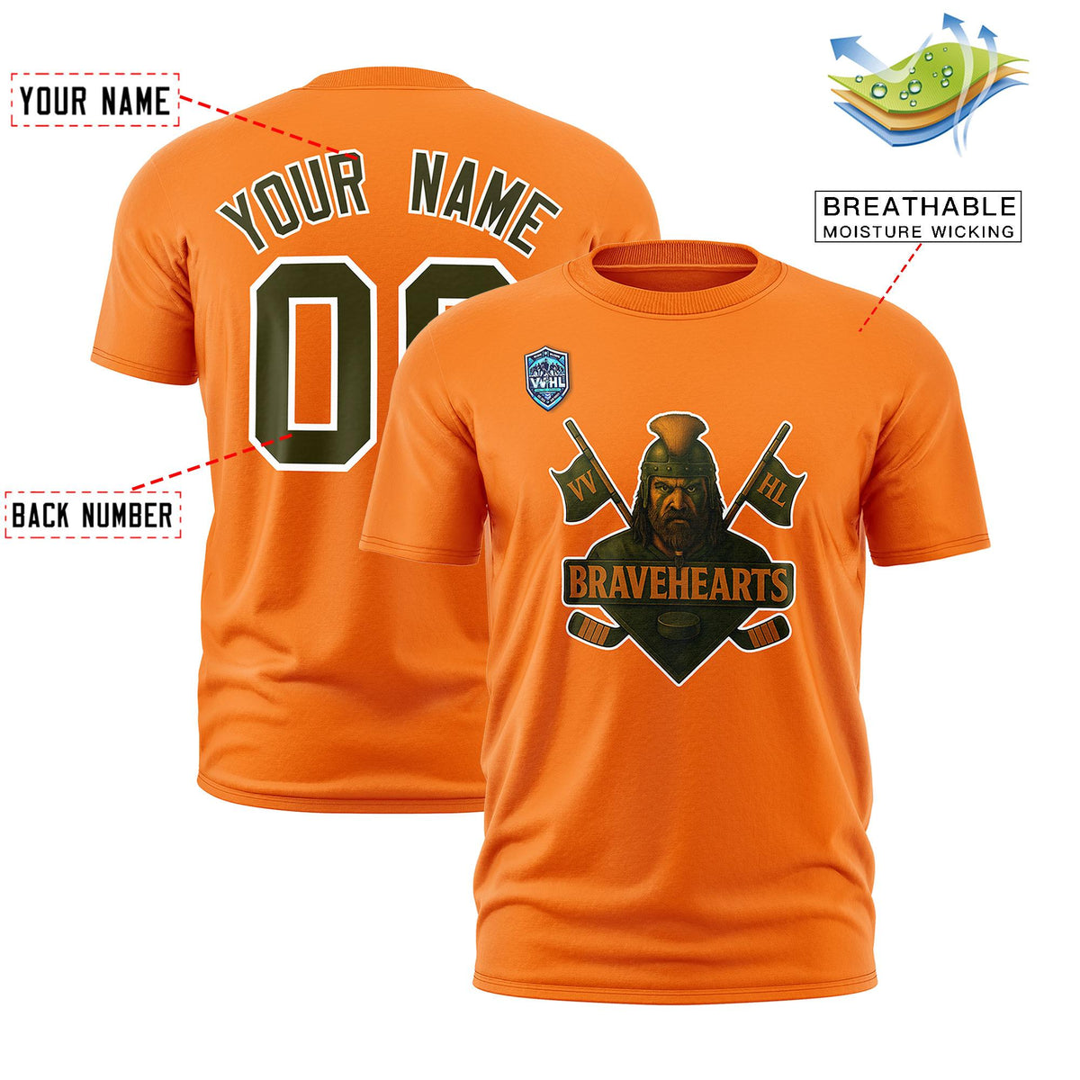 VVHL Orange Green-White S7-Bravehearts T-Shirt
