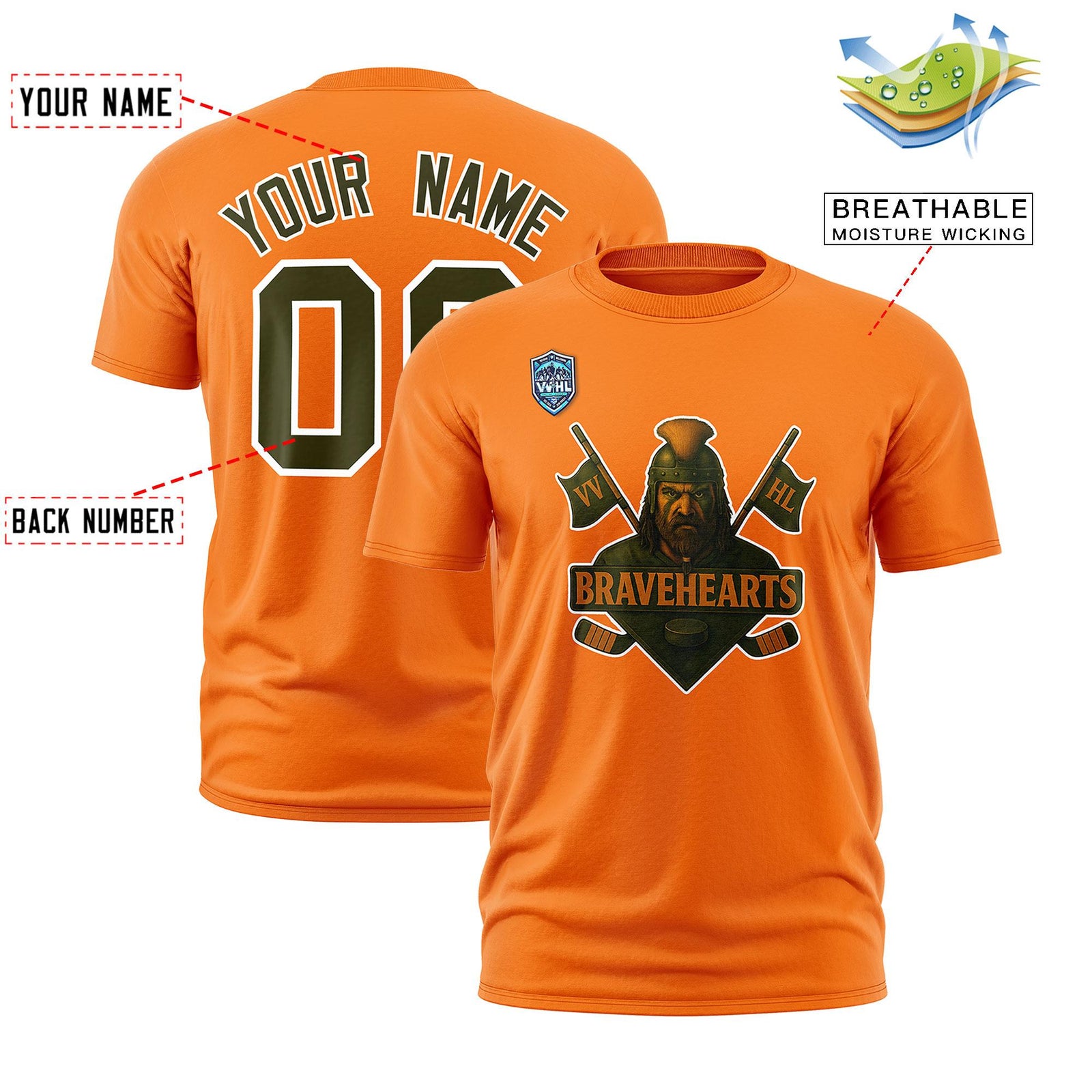 VVHL Orange Green-White S7-Bravehearts T-Shirt