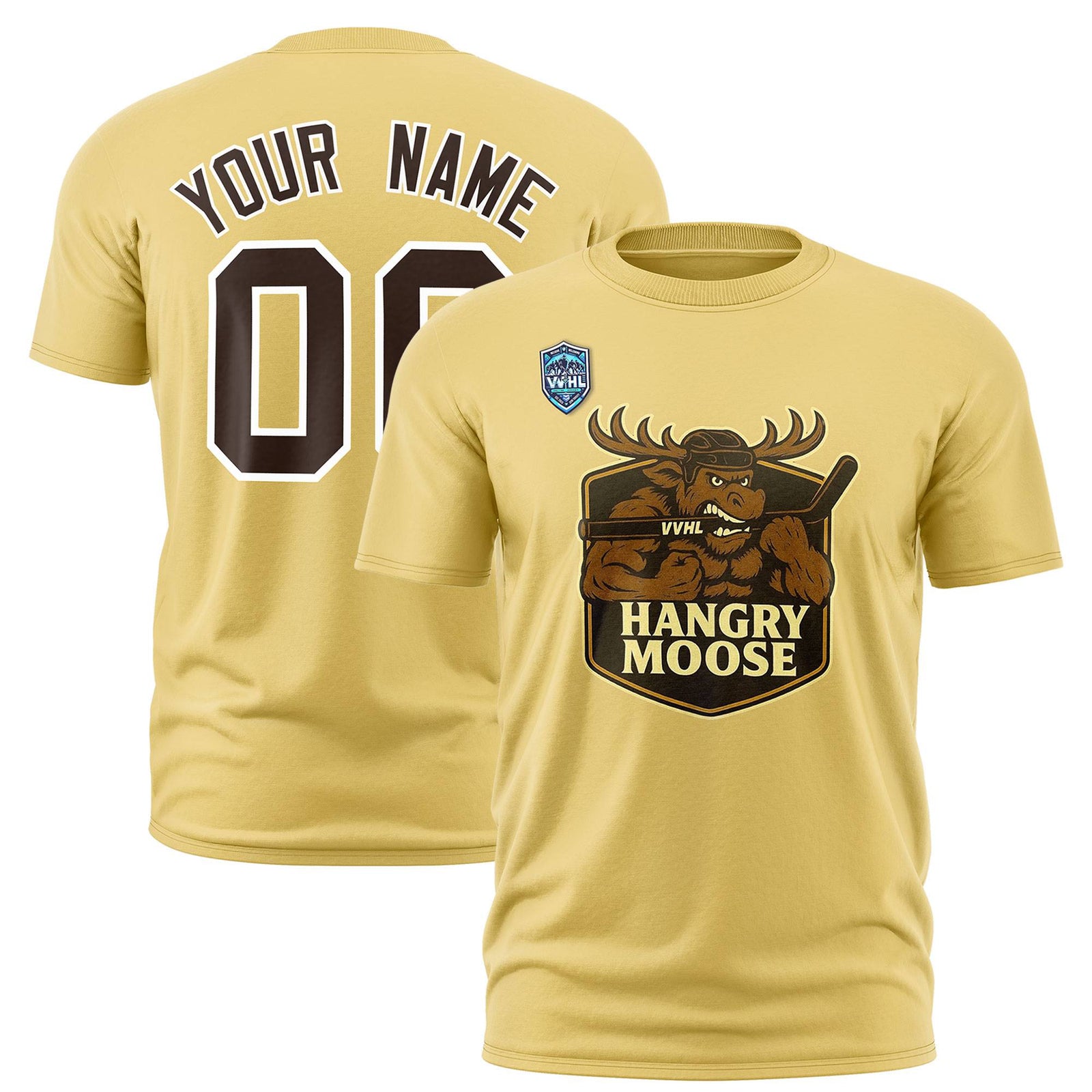 VVHL Khaki Brown-White S7-HANGRY-MOOSE T-Shirt