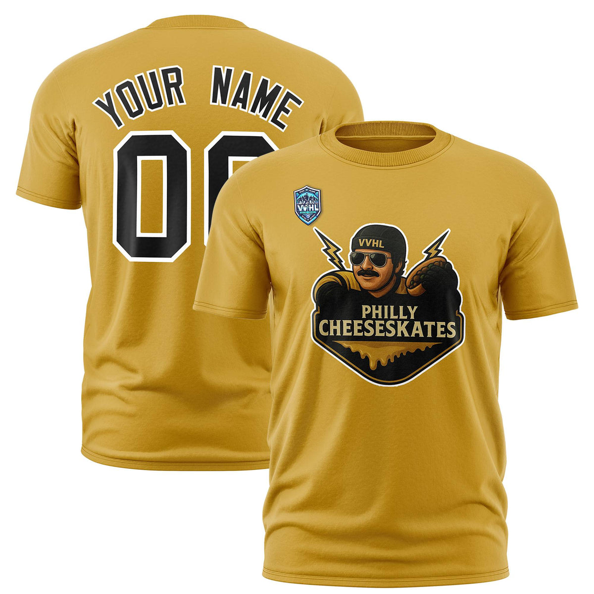 VVHL Gold Black-White S7-Philly-Cheeseskates T-Shirt