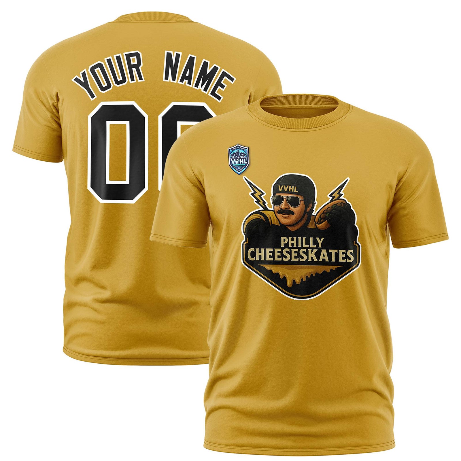VVHL Gold Black-White S7-Philly-Cheeseskates T-Shirt