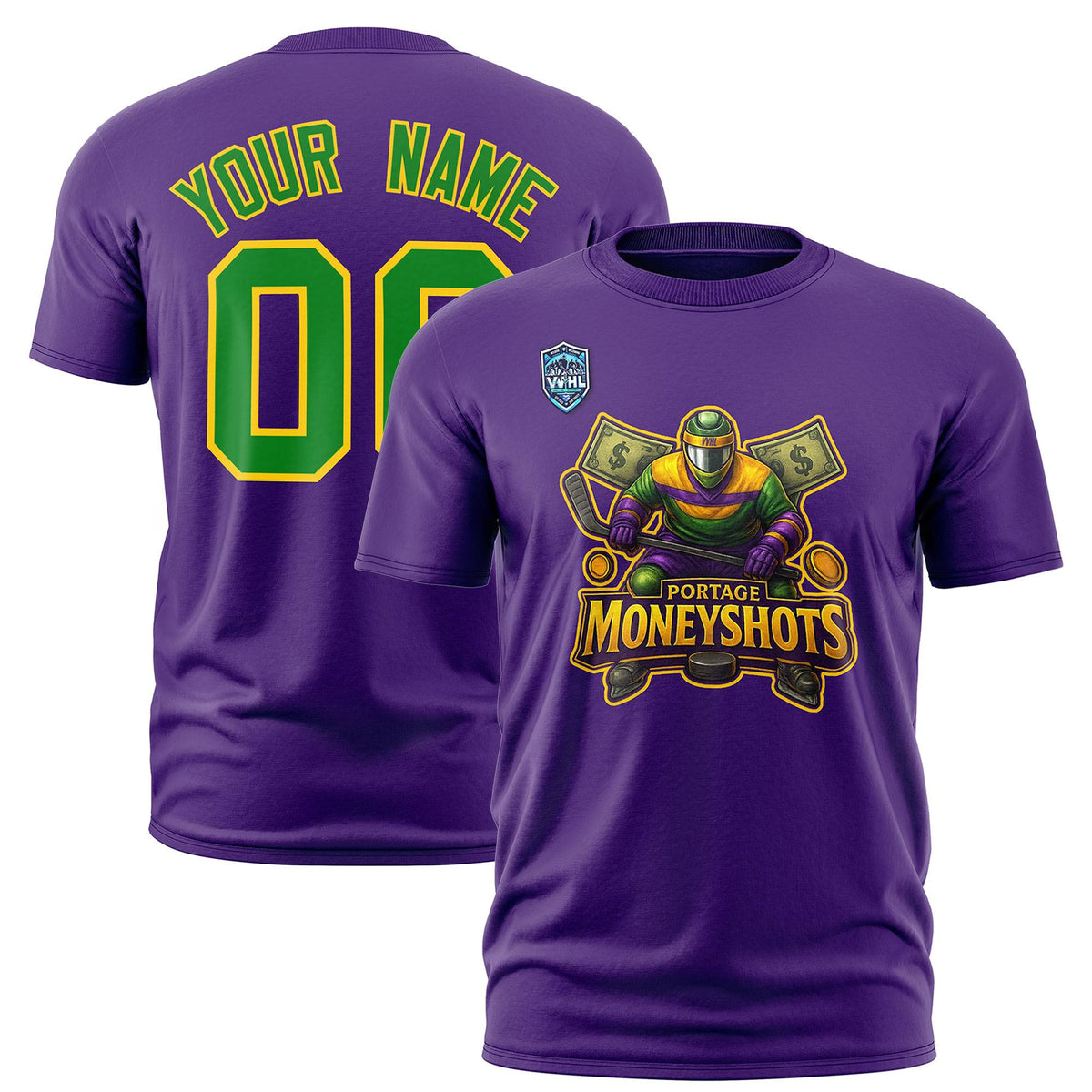 VVHL Purple Kelly Green-Gold S7-Portage-Moneyshots T-Shirt