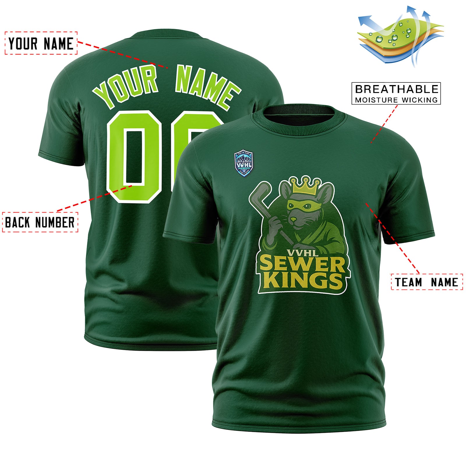 VVHL Green S7-Sewer-Kings T-Shirt