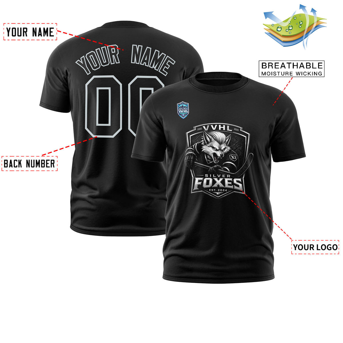 VVHL S11 Silver Fox Black T-Shirs