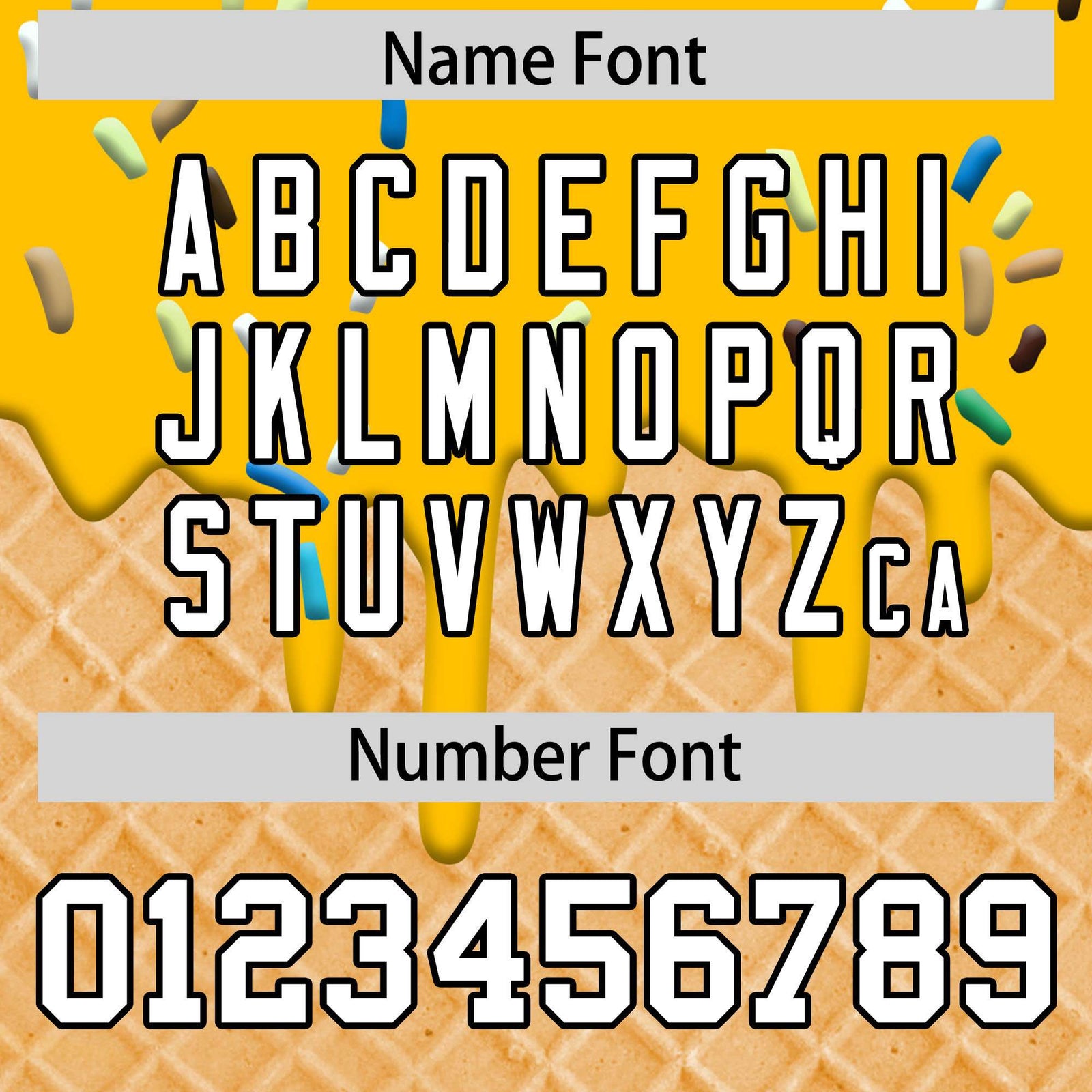 Custom Yellow Ice Cream Cone Graffiti Pattern Fashion Authentic T-Shirt