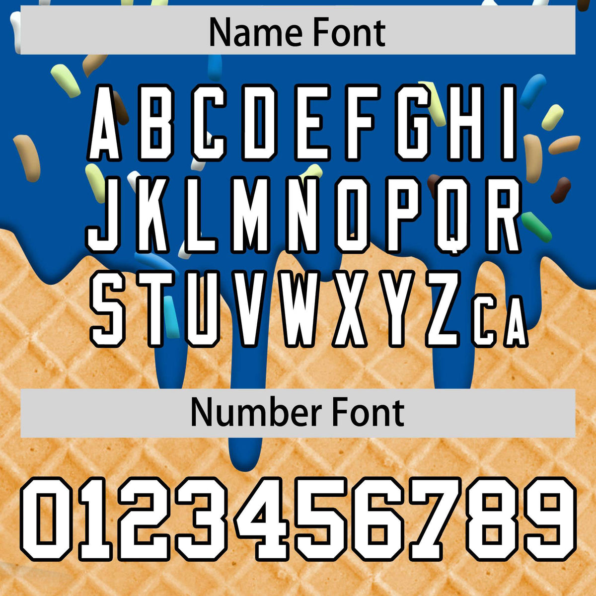 Custom Royal Ice Cream Cone Graffiti Pattern Fashion Authentic T-Shirt