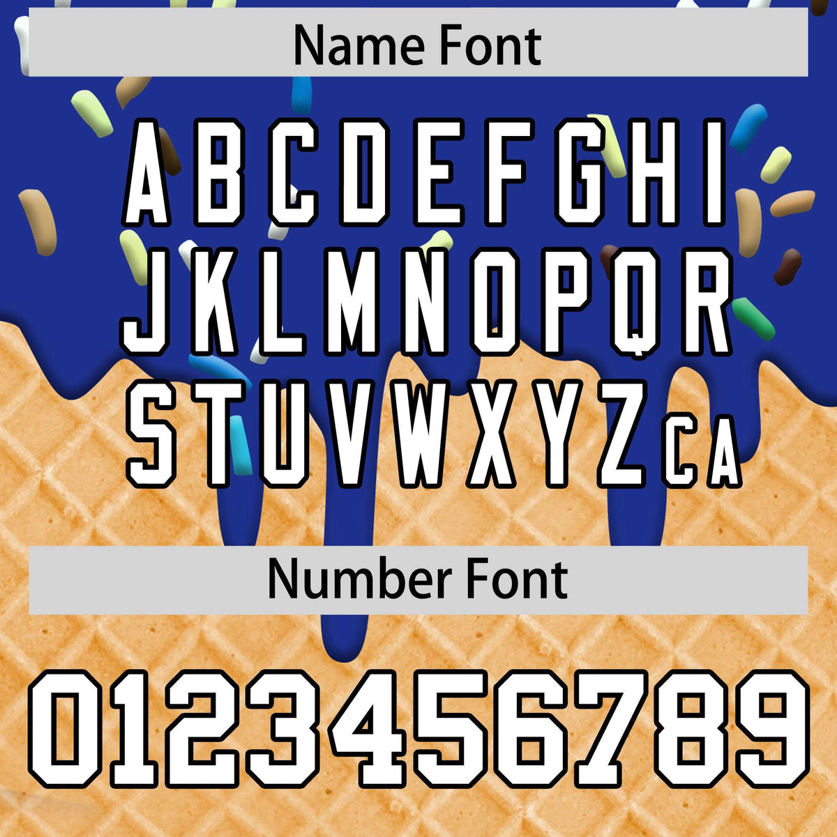 Custom Royal Ice Cream Cone Graffiti Pattern Fashion Authentic T-Shirt