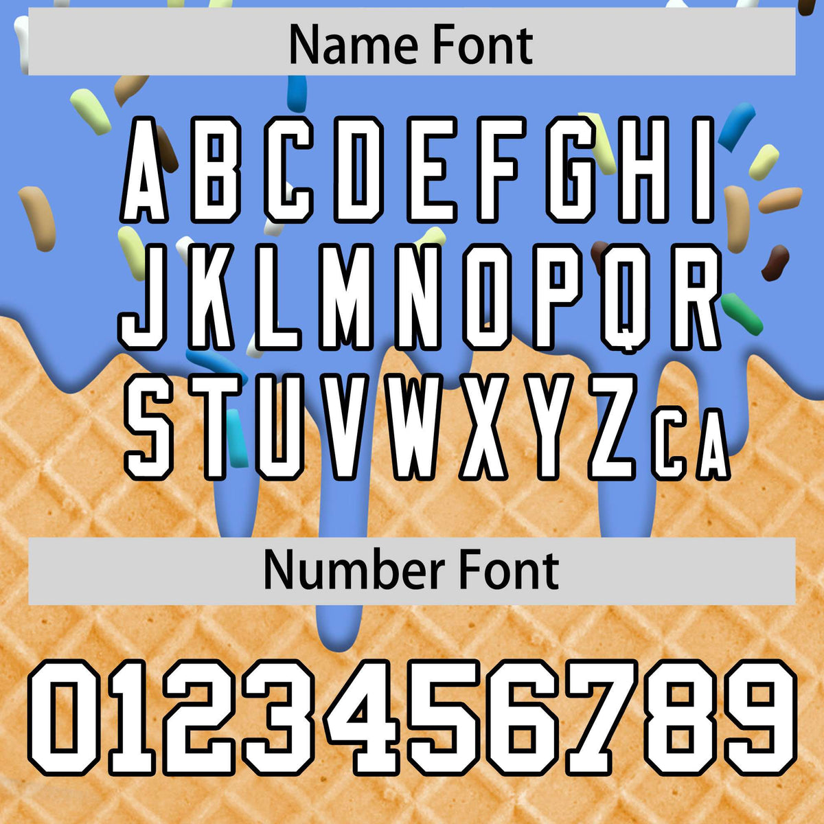 Custom Light Blue Ice Cream Cone Graffiti Pattern Fashion Authentic T-Shirt