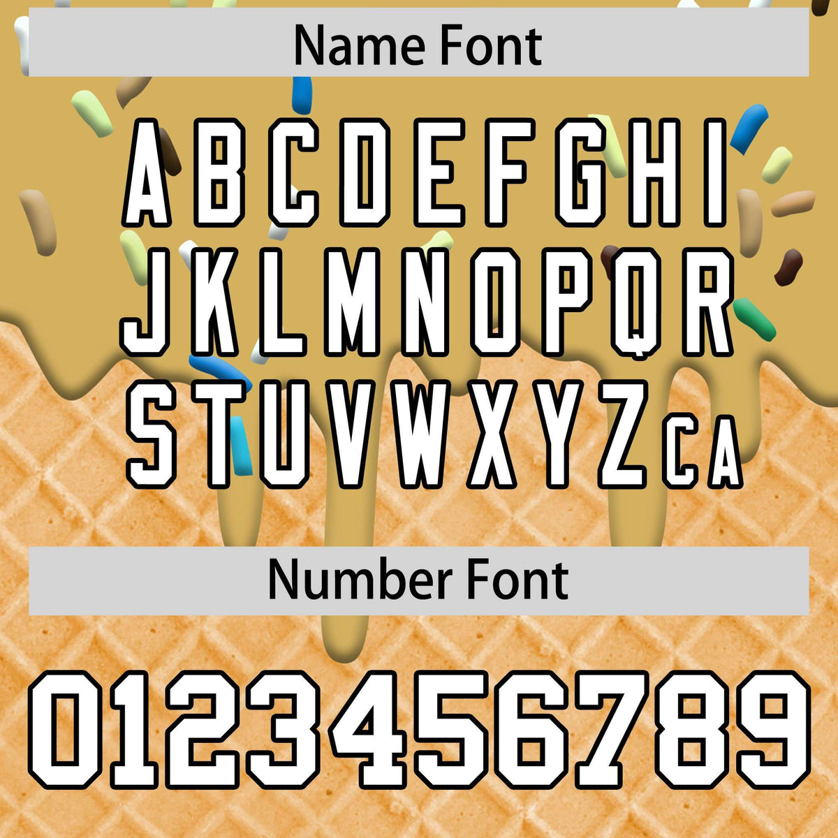 Custom Old Gold Ice Cream Cone Graffiti Pattern Fashion Authentic T-Shirt