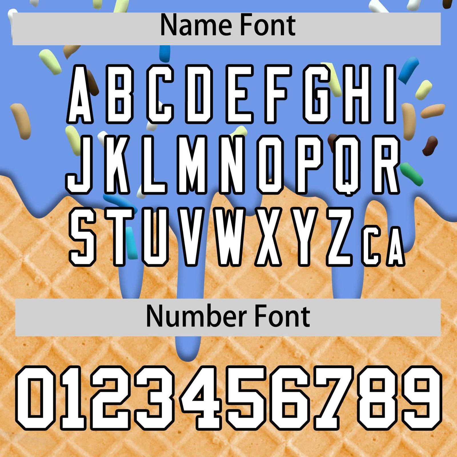 Custom Light Blue Ice Cream Cone Graffiti Pattern Fashion Authentic T-Shirt