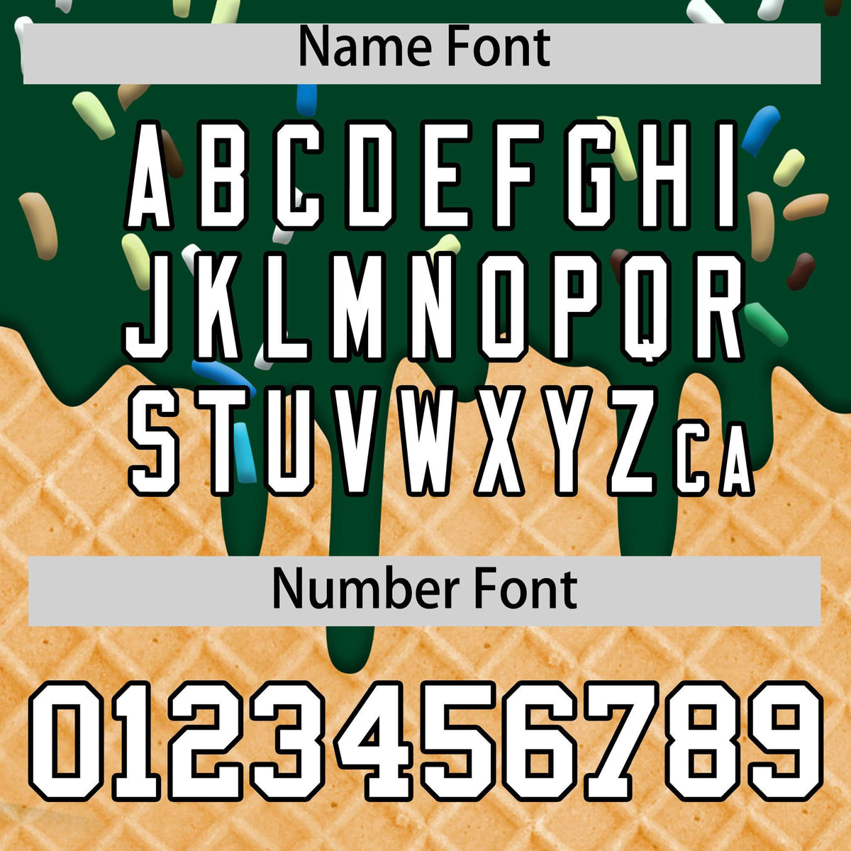 Custom Green Ice Cream Cone Graffiti Pattern Fashion Authentic T-Shirt