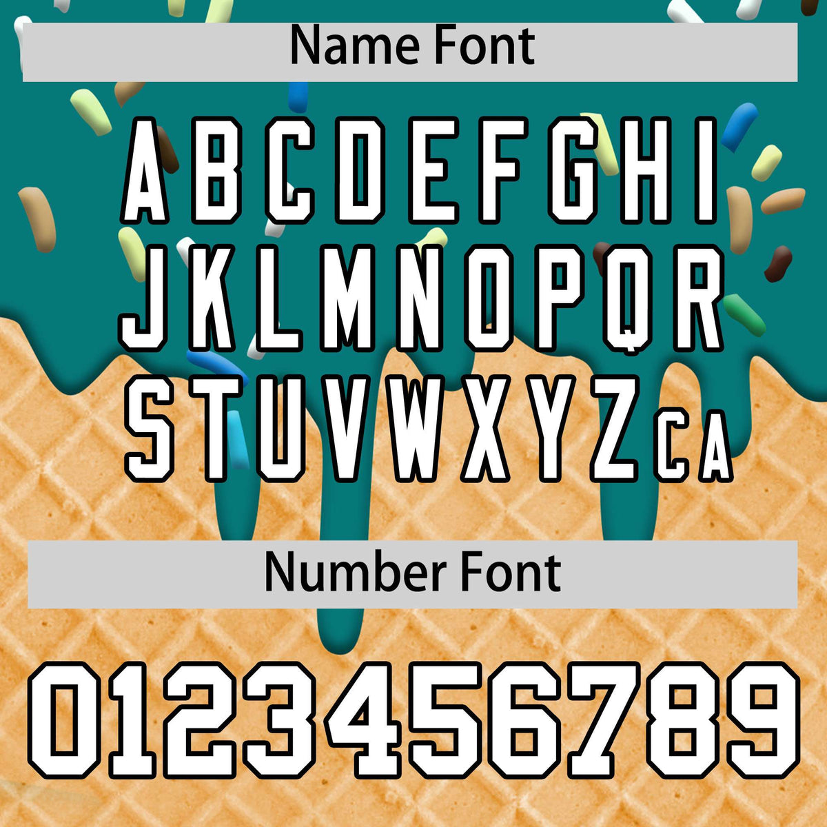 Custom Teal Ice Cream Cone Graffiti Pattern Fashion Authentic T-Shirt