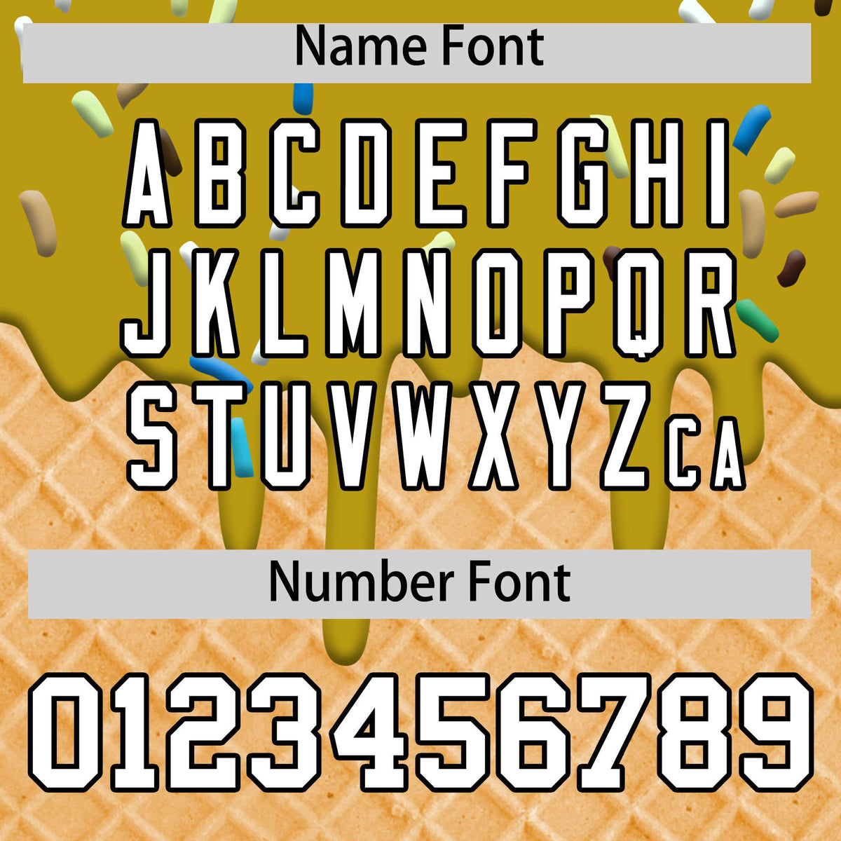 Custom Old Gold Ice Cream Cone Graffiti Pattern Fashion Authentic T-Shirt