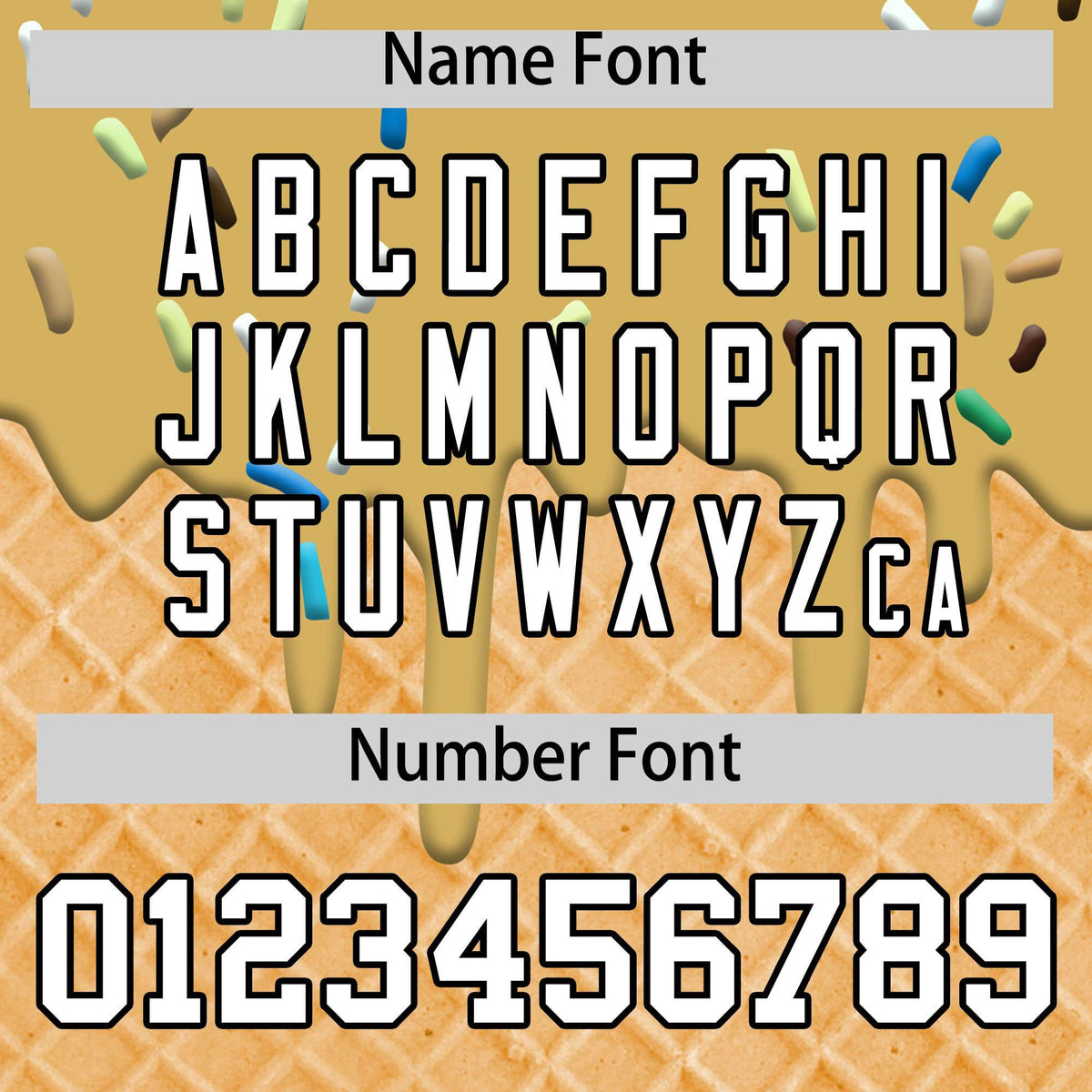 Custom Old Gold Ice Cream Cone Graffiti Pattern Fashion Authentic T-Shirt