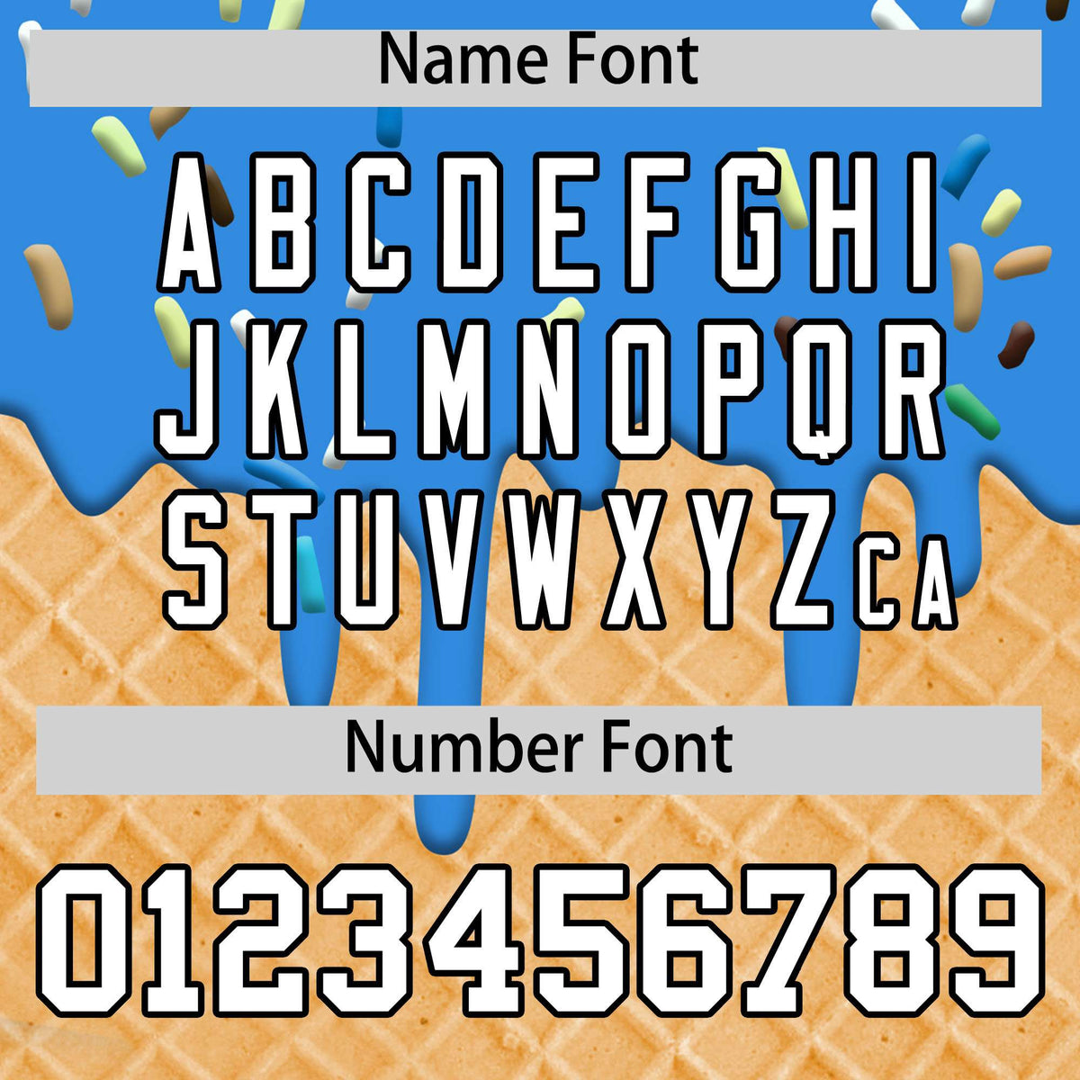 Custom Light Blue Ice Cream Cone Graffiti Pattern Fashion Authentic T-Shirt