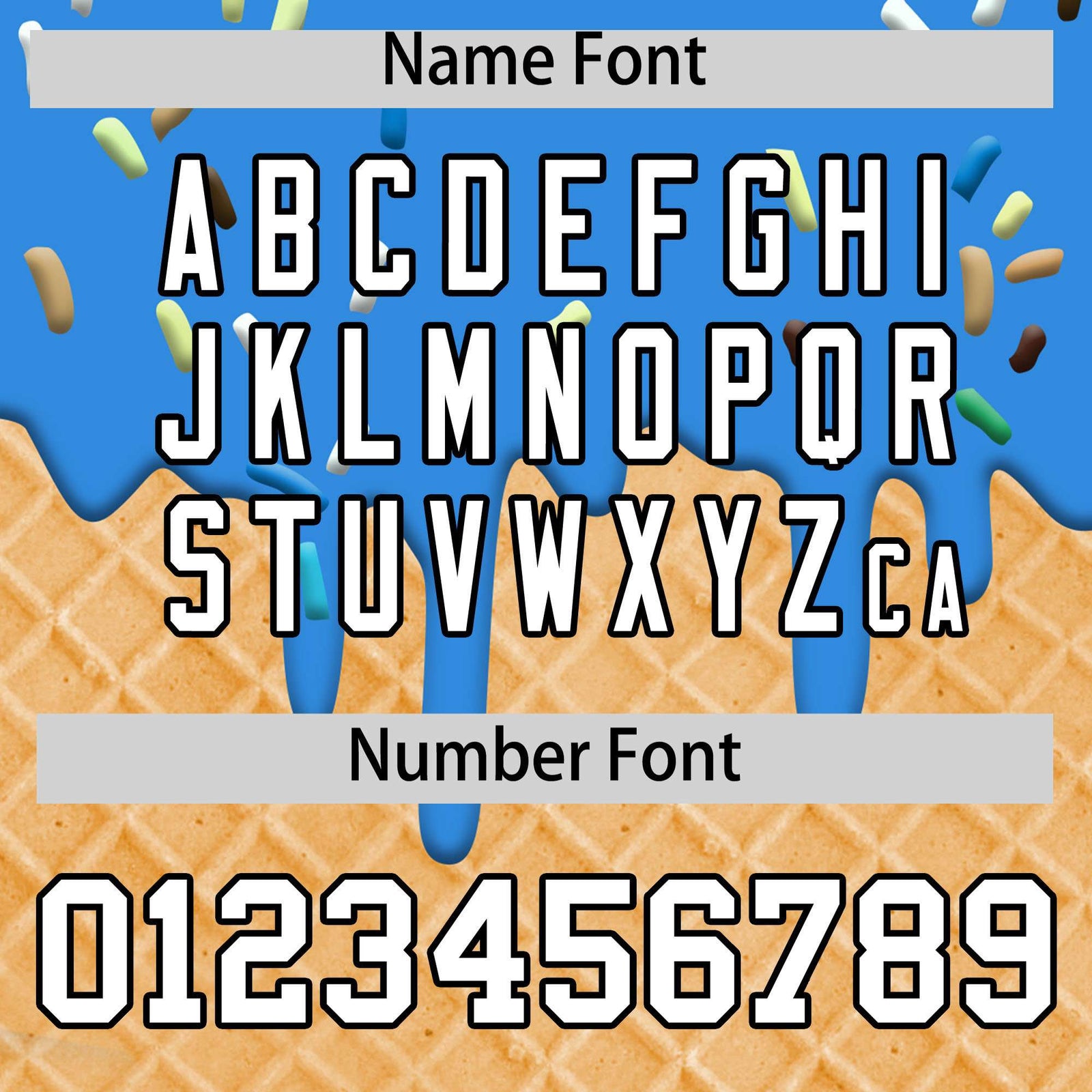 Custom Light Blue Ice Cream Cone Graffiti Pattern Fashion Authentic T-Shirt