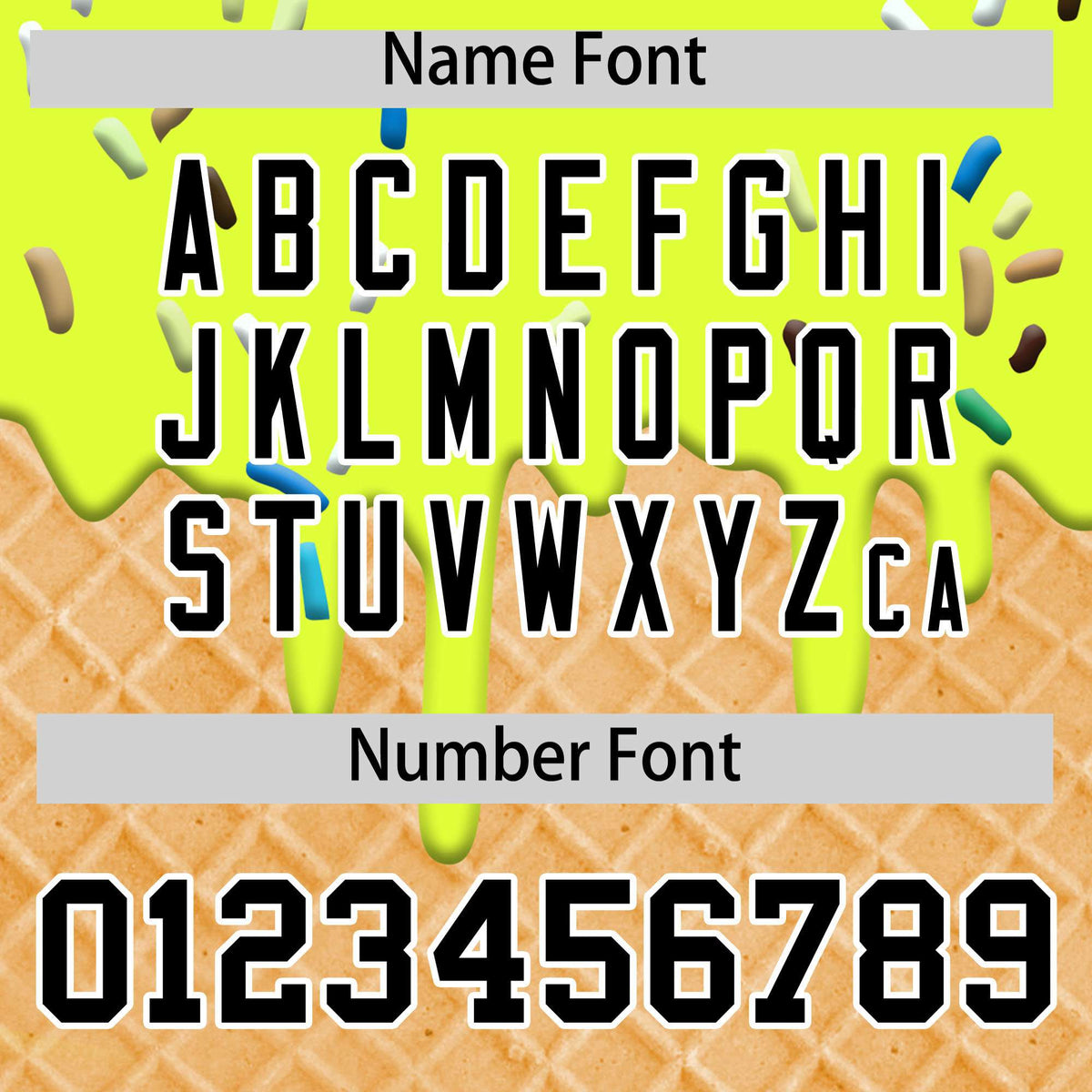 Custom Fluorescent Green Ice Cream Cone Graffiti Pattern Fashion Authentic T-Shirt