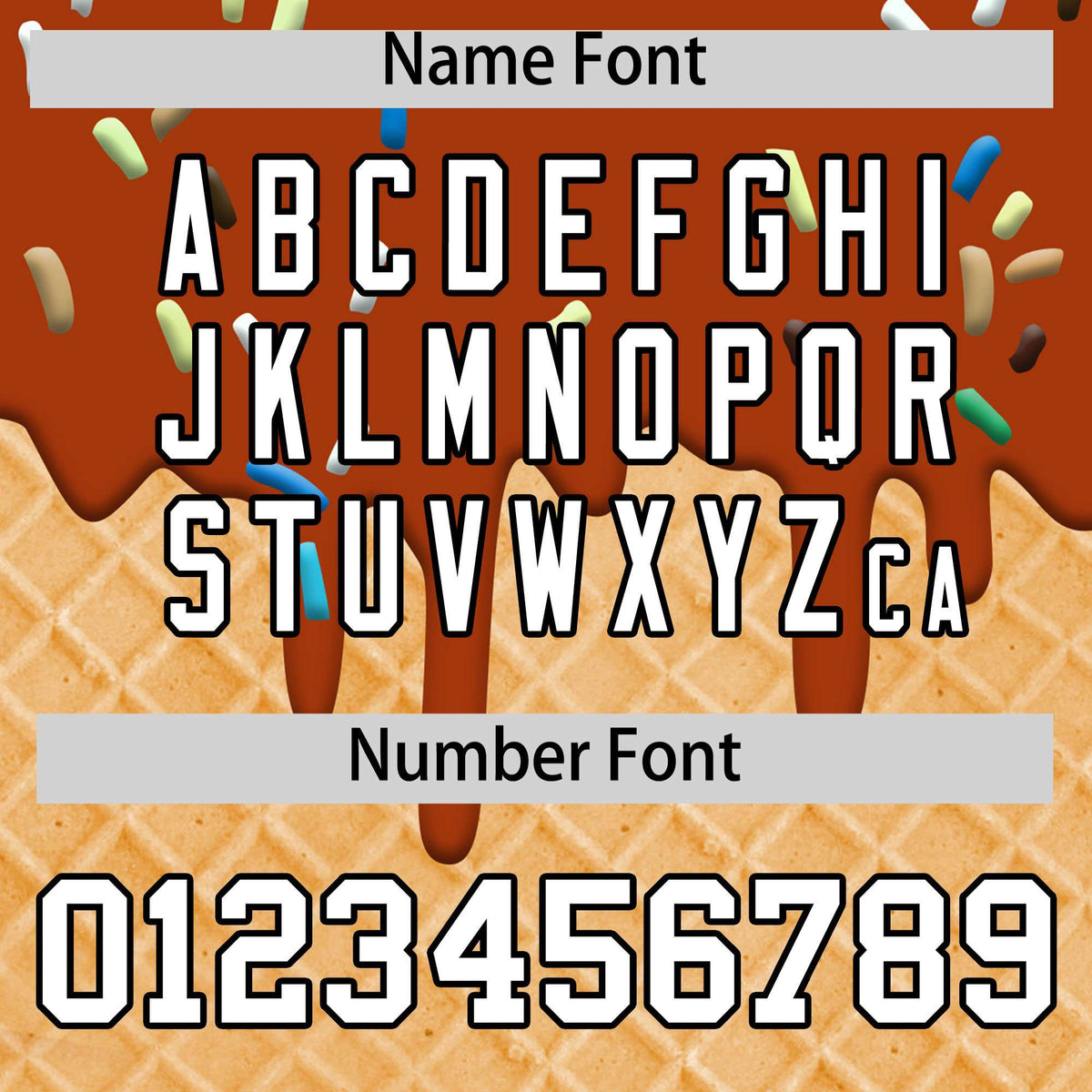 Custom Texas Orange Ice Cream Cone Graffiti Pattern Fashion Authentic T-Shirt