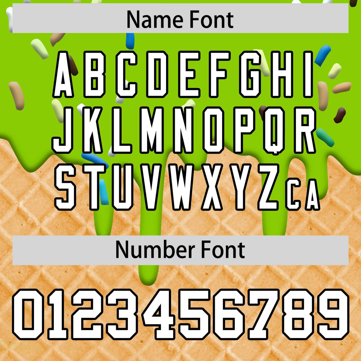 Custom Neon Green Ice Cream Cone Graffiti Pattern Fashion Authentic T-Shirt