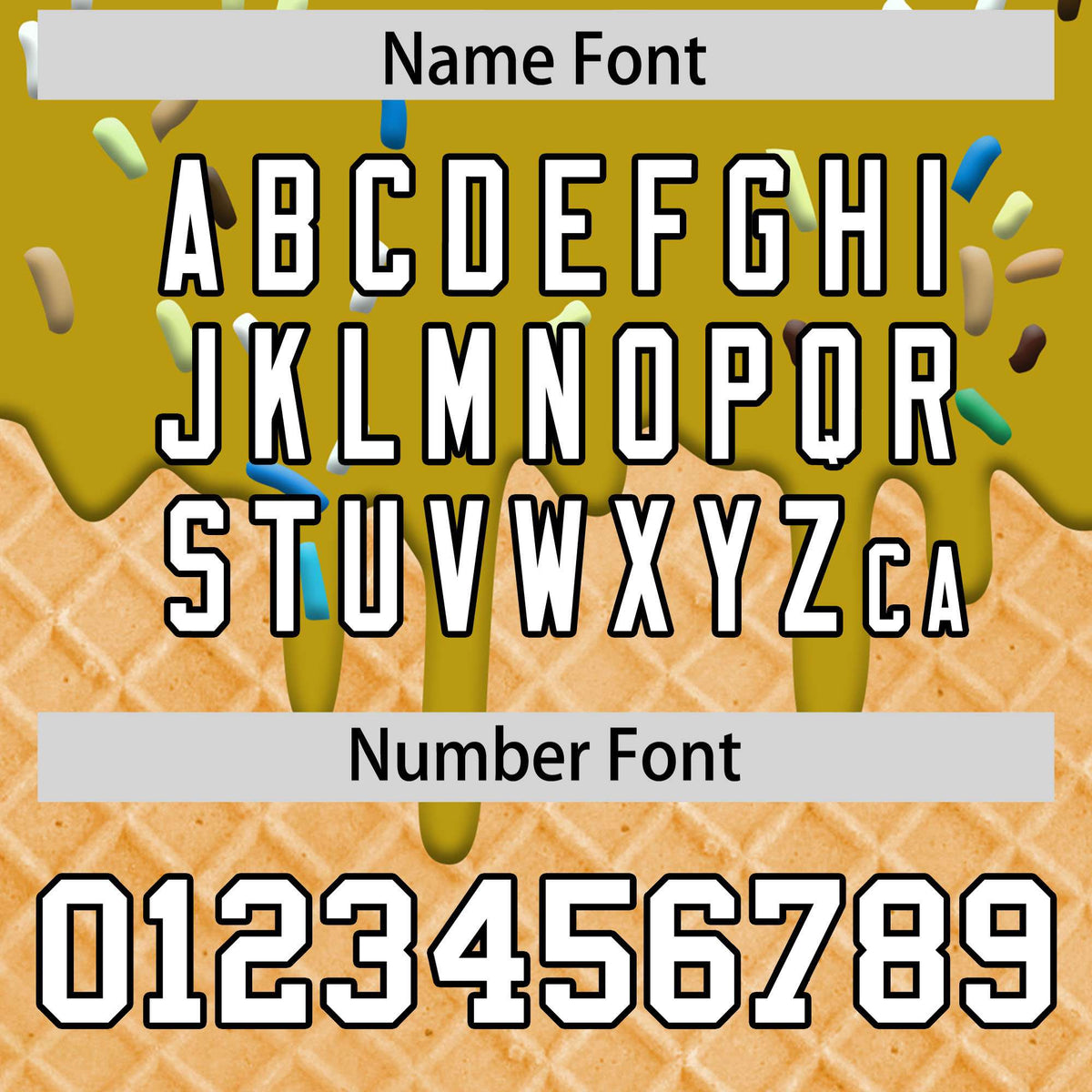 Custom Old Gold Ice Cream Cone Graffiti Pattern Fashion Authentic T-Shirt