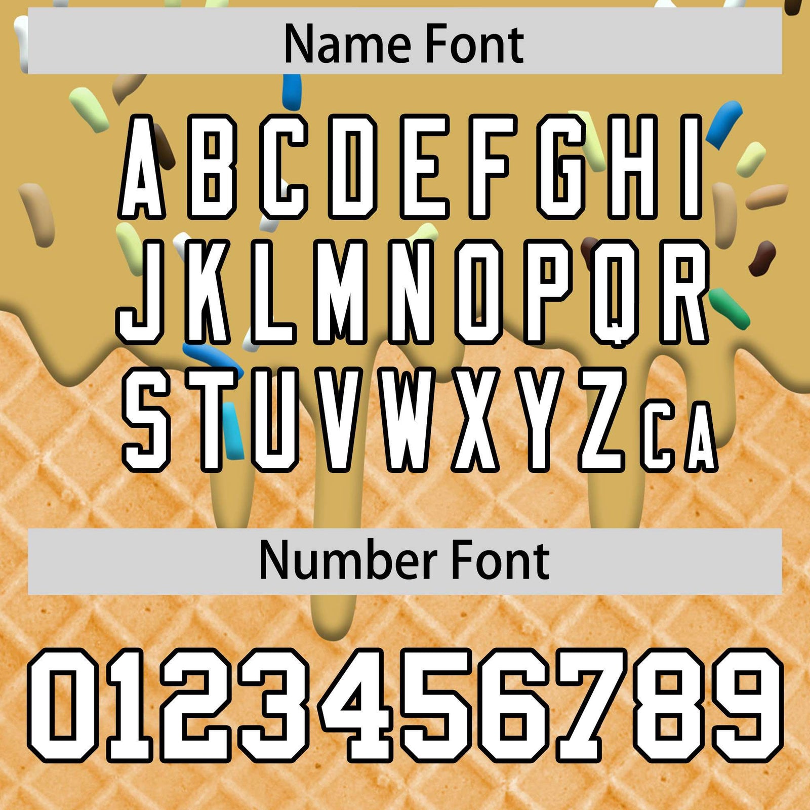 Custom Old Gold Ice Cream Cone Graffiti Pattern Fashion Authentic T-Shirt