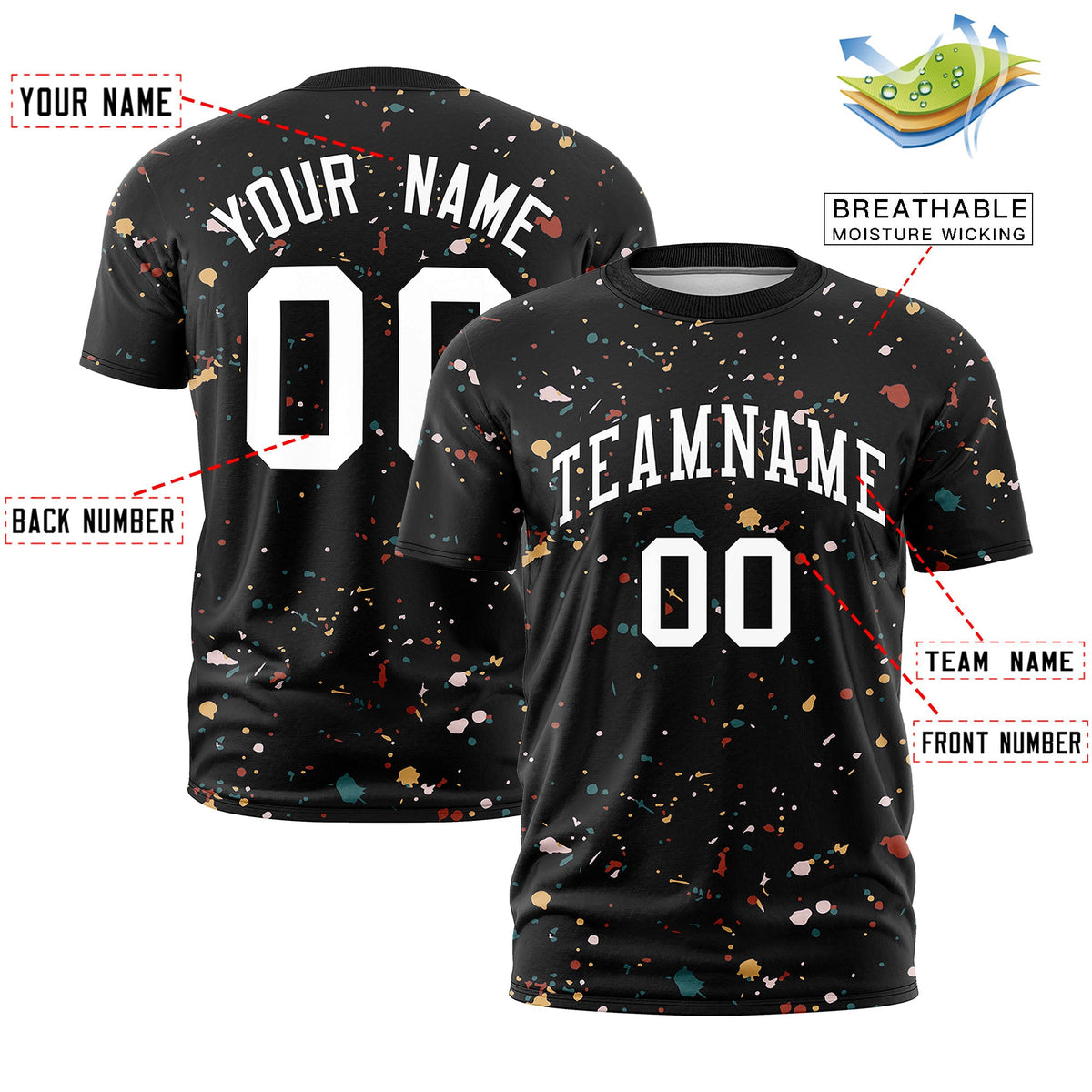 Custom White Black White Spray Painting Graffiti Pattern Personalization T-shirt| KXKSHOP