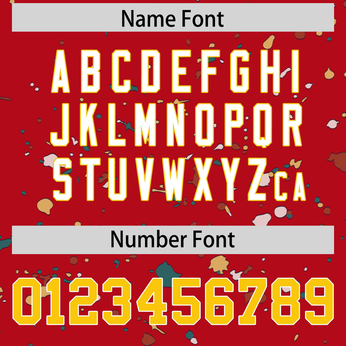 Custom Red Gold White Spray Painting Graffiti Pattern Personalization T-shirt| KXKSHOP