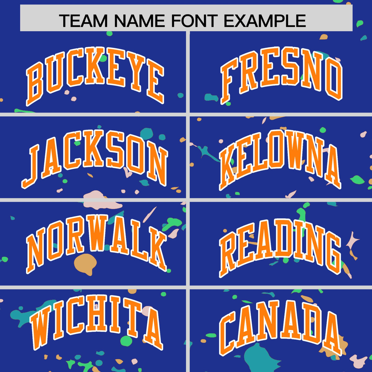 Custom Royal Blue Orange White Spray Painting Graffiti Pattern Personalization T-shirt| KXKSHOP