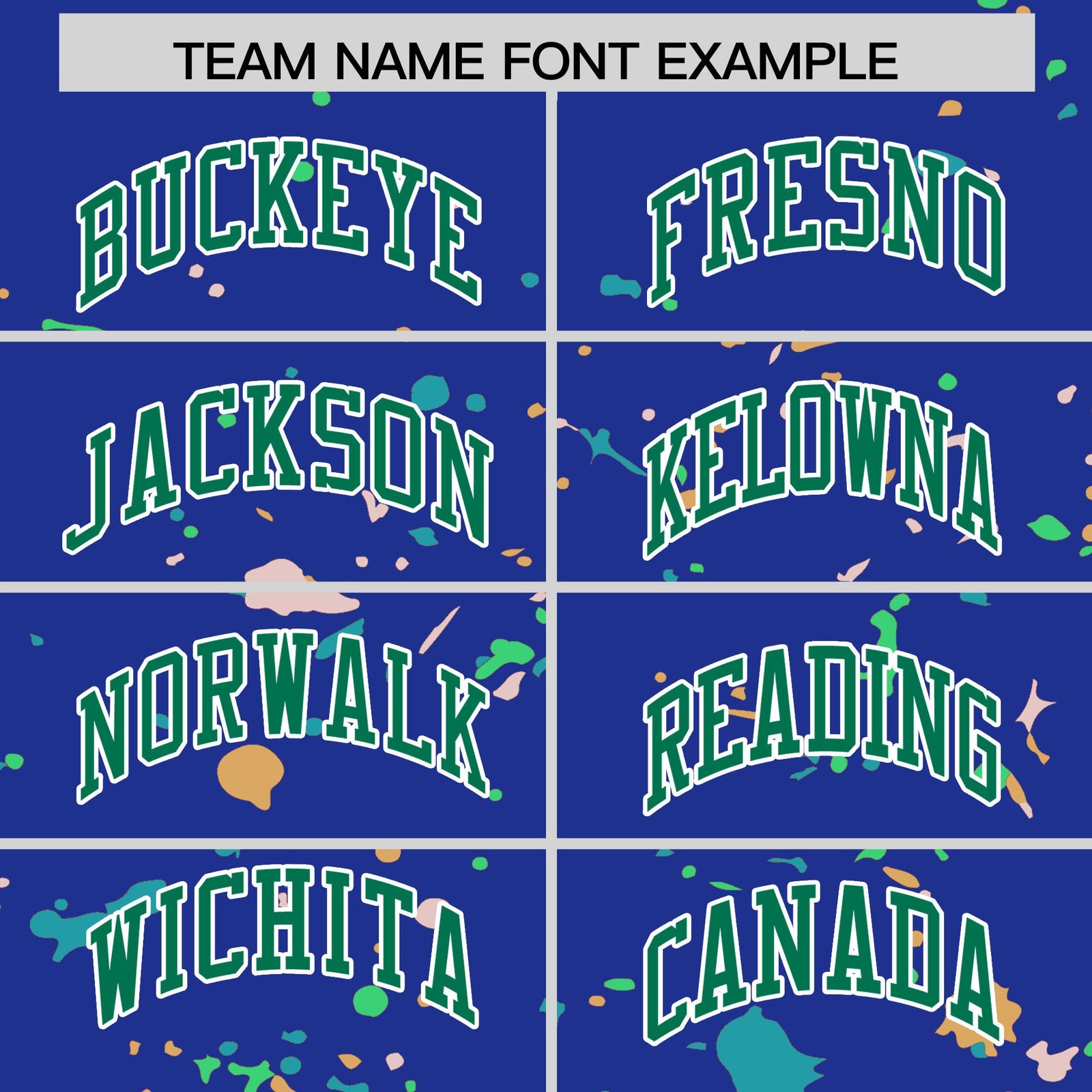 Custom Royal Blue Kelly Green White Spray Painting Graffiti Pattern Personalization T-shirt| KXKSHOP