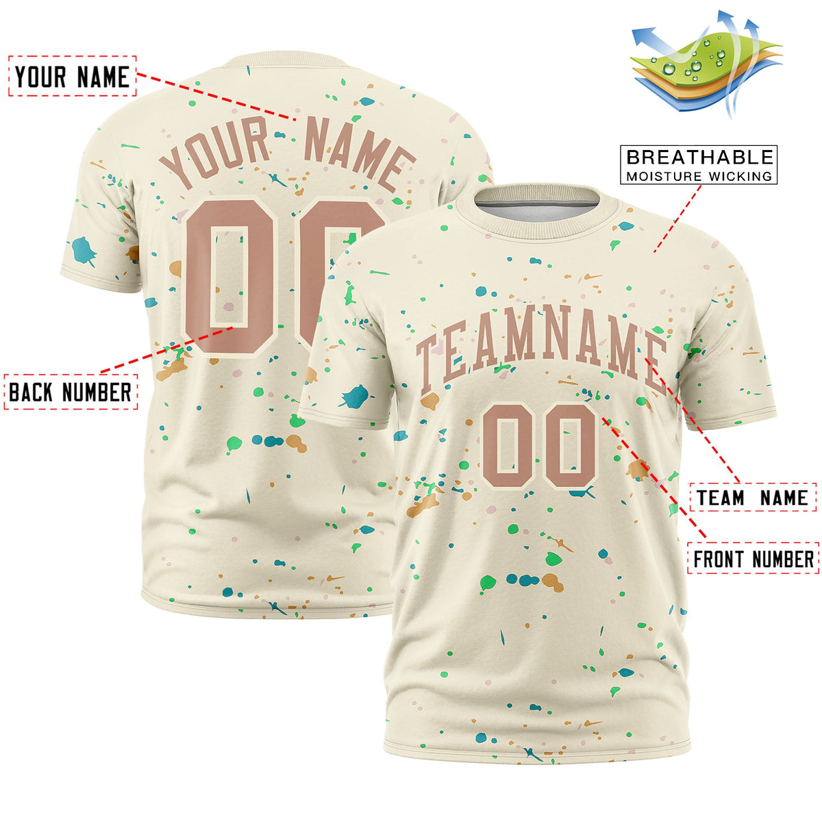 Custom Cream Coffee Spray Painting Graffiti Pattern Personalization T-shirt| KXKSHOP