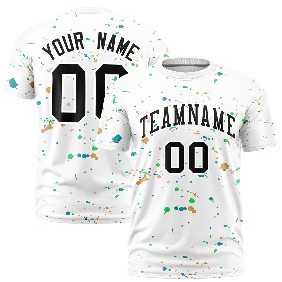 Custom White Black Spray Painting Graffiti Pattern Personalization T-shirt| KXKSHOP