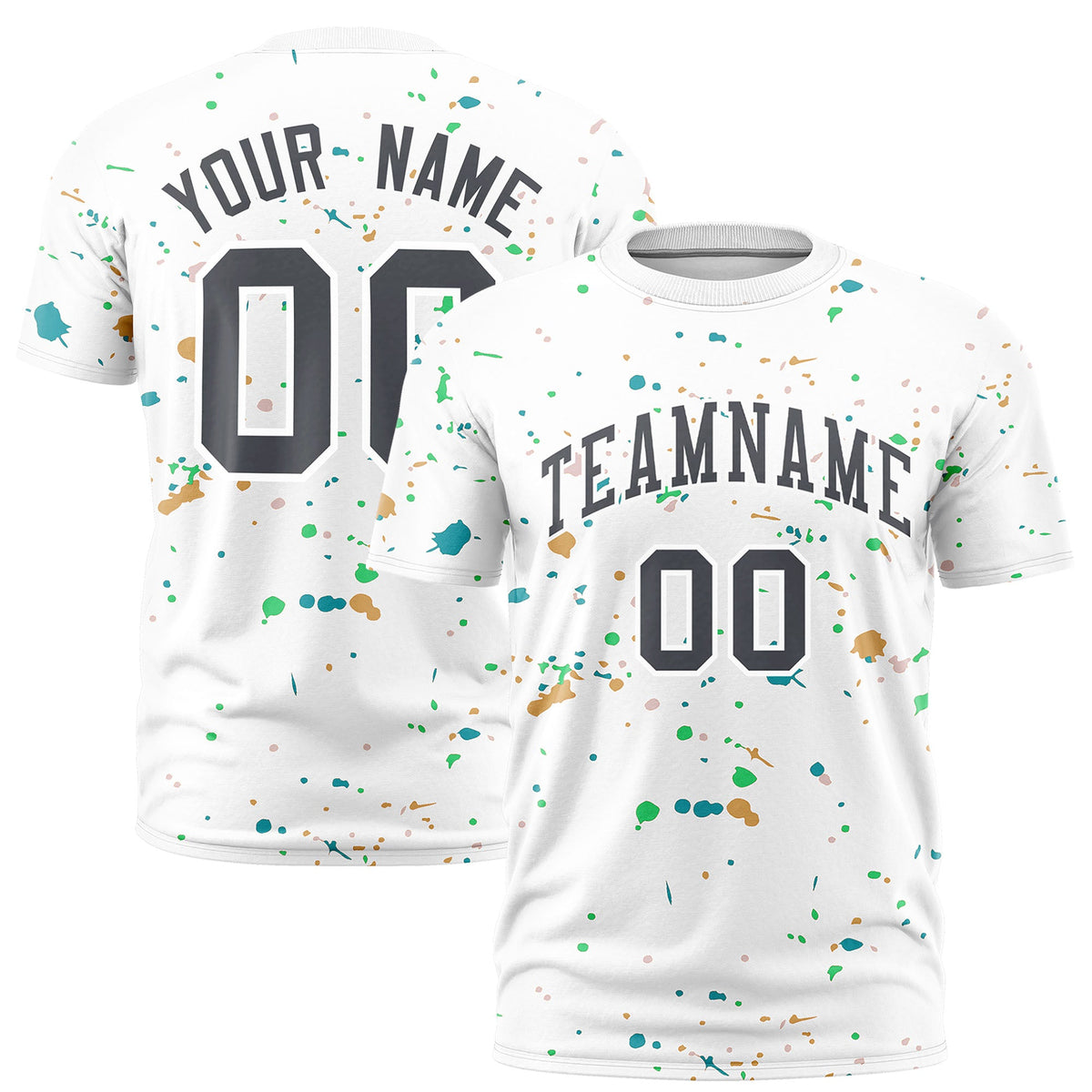 Custom White Gray Spray Painting Graffiti Pattern Personalization T-shirt| KXKSHOP