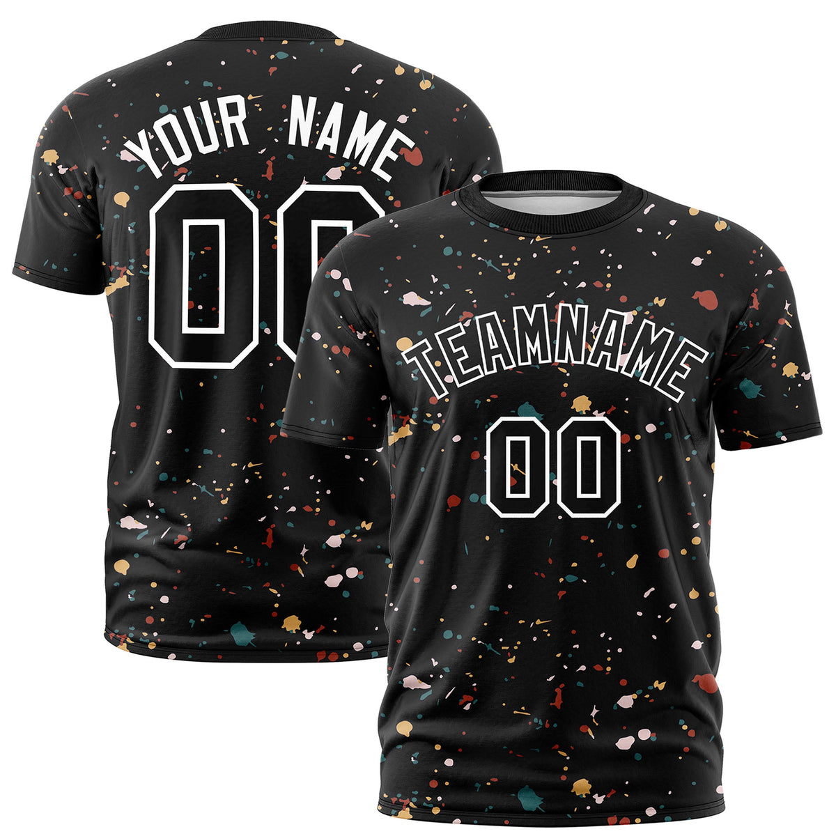 Custom Black White Spray Painting Graffiti Pattern Personalization T-shirt| KXKSHOP