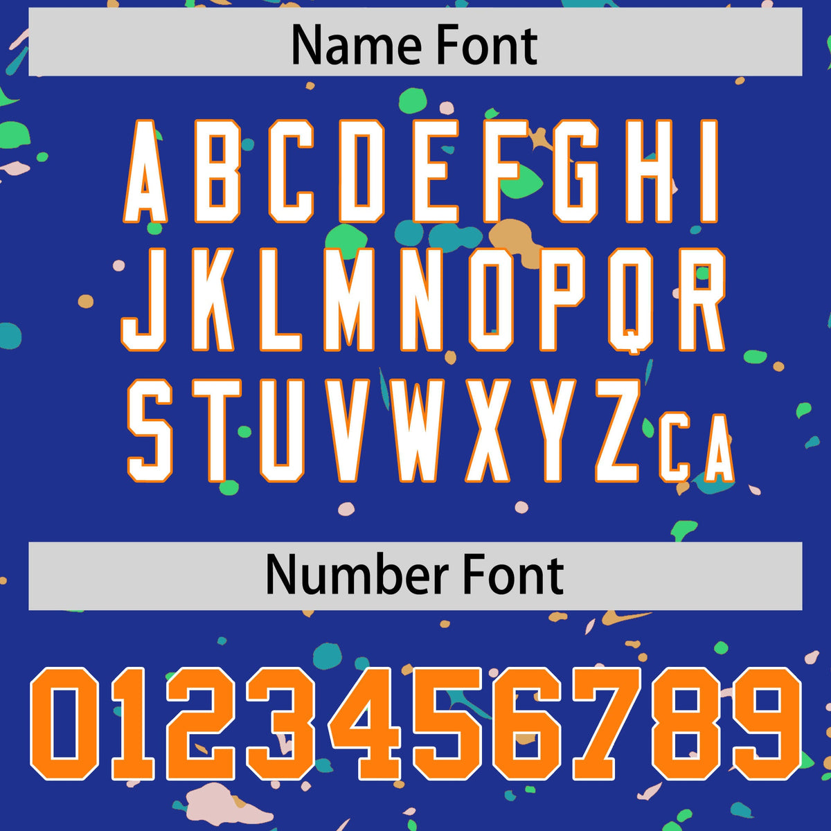 Custom Royal Blue Orange White Spray Painting Graffiti Pattern Personalization T-shirt| KXKSHOP