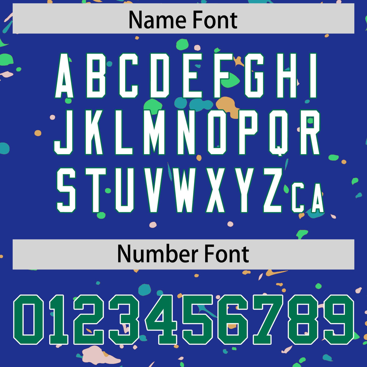 Custom Royal Blue Kelly Green White Spray Painting Graffiti Pattern Personalization T-shirt| KXKSHOP