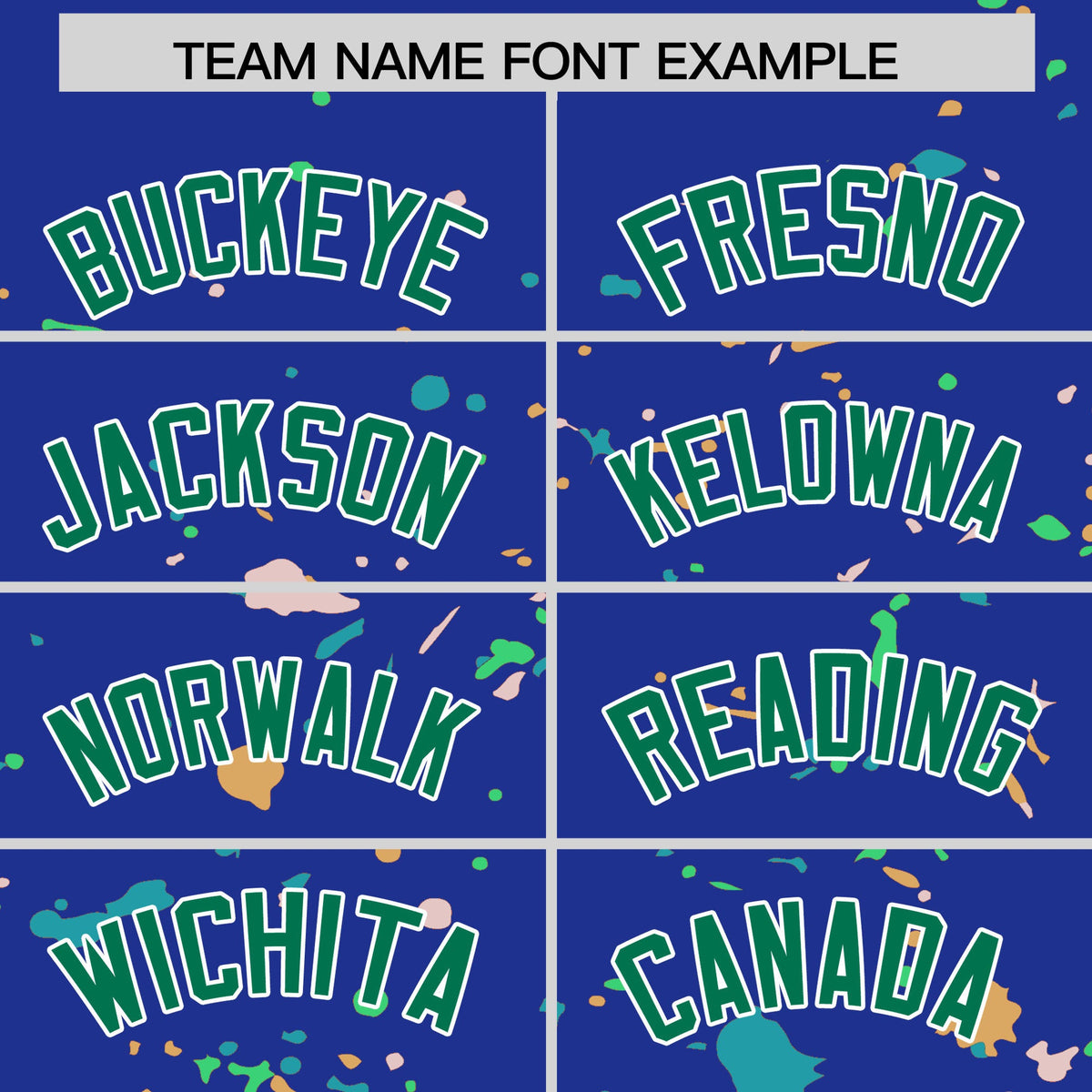 Custom Royal Blue Kelly Green White Spray Painting Graffiti Pattern Personalization T-shirt| KXKSHOP