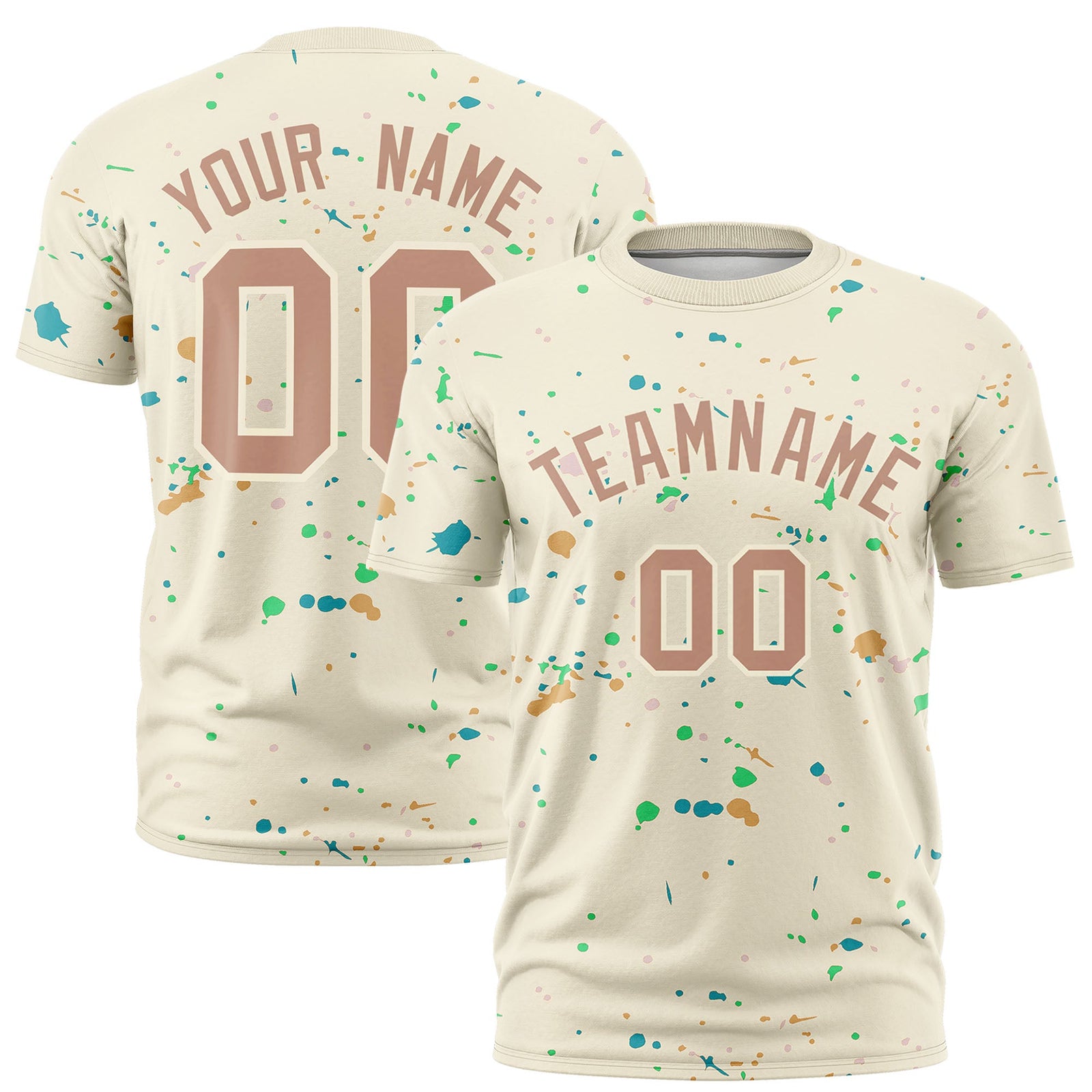 Custom Cream Coffee Spray Painting Graffiti Pattern Personalization T-shirt| KXKSHOP