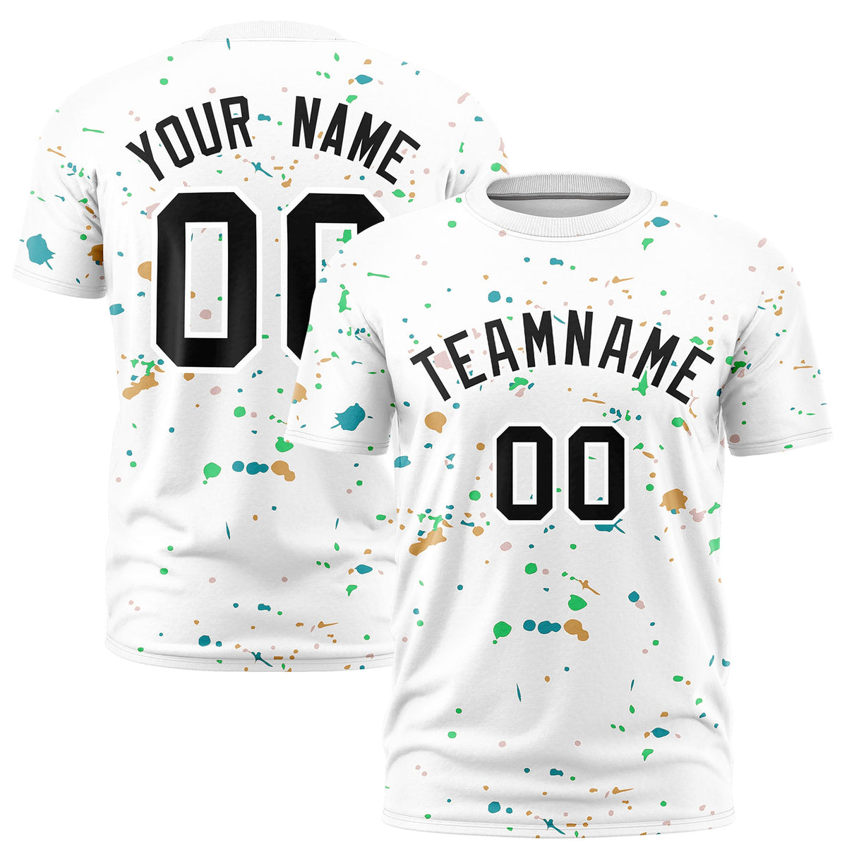 Custom White Black Spray Painting Graffiti Pattern Personalization T-shirt| KXKSHOP