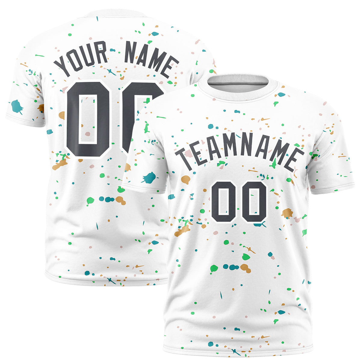 Custom White Gray Spray Painting Graffiti Pattern Personalization T-shirt| KXKSHOP