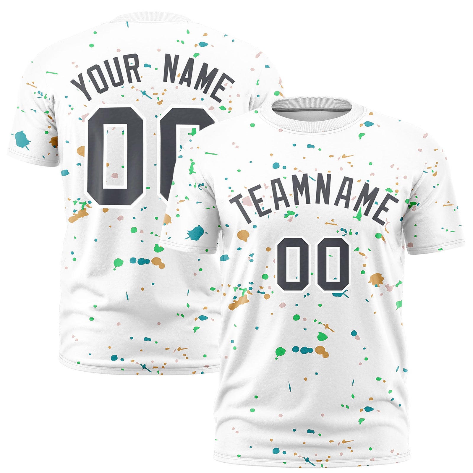 Custom White Gray Spray Painting Graffiti Pattern Personalization T-shirt| KXKSHOP