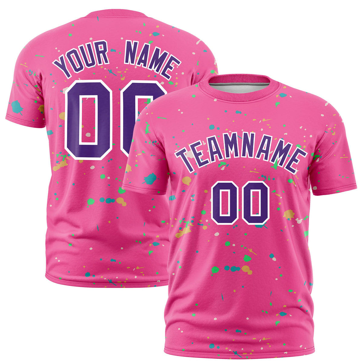 Custom Pink Purple White Spray Painting Graffiti Pattern Personalization T-shirt| KXKSHOP